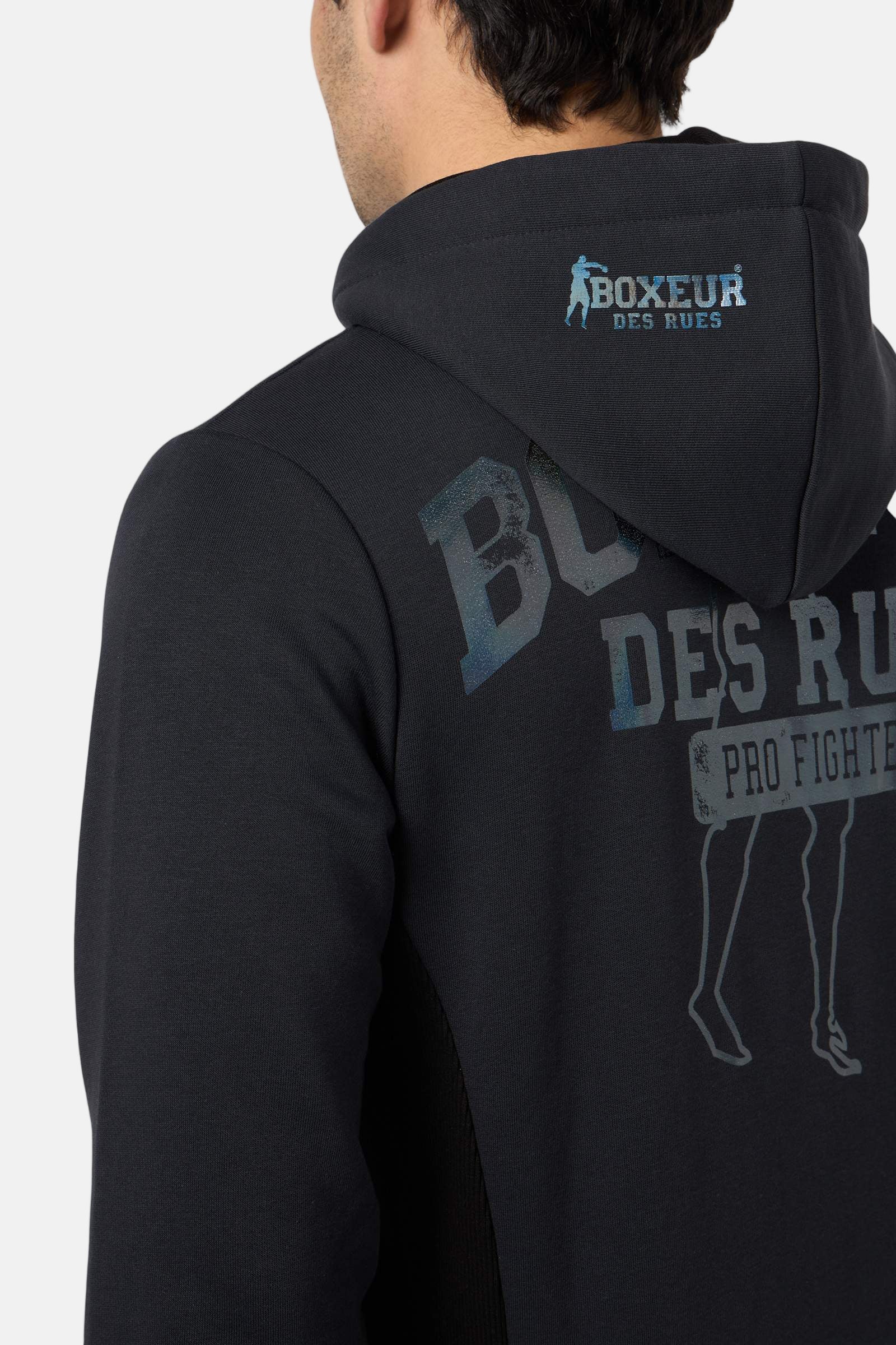 Hooded Full Zip Sweatshirt in Anthracite Sweat Jackets Boxeur des Rues