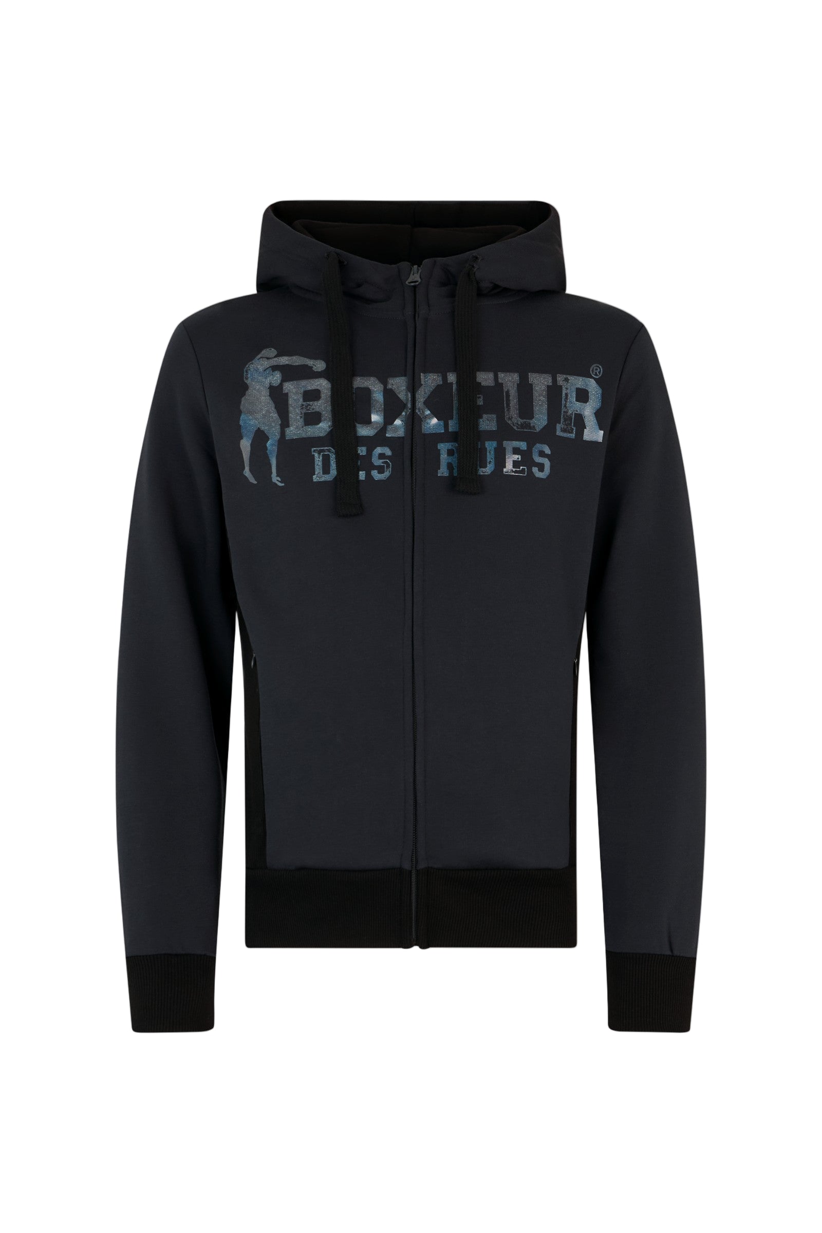 Hooded Full Zip Sweatshirt in Anthracite Sweat Jackets Boxeur des Rues