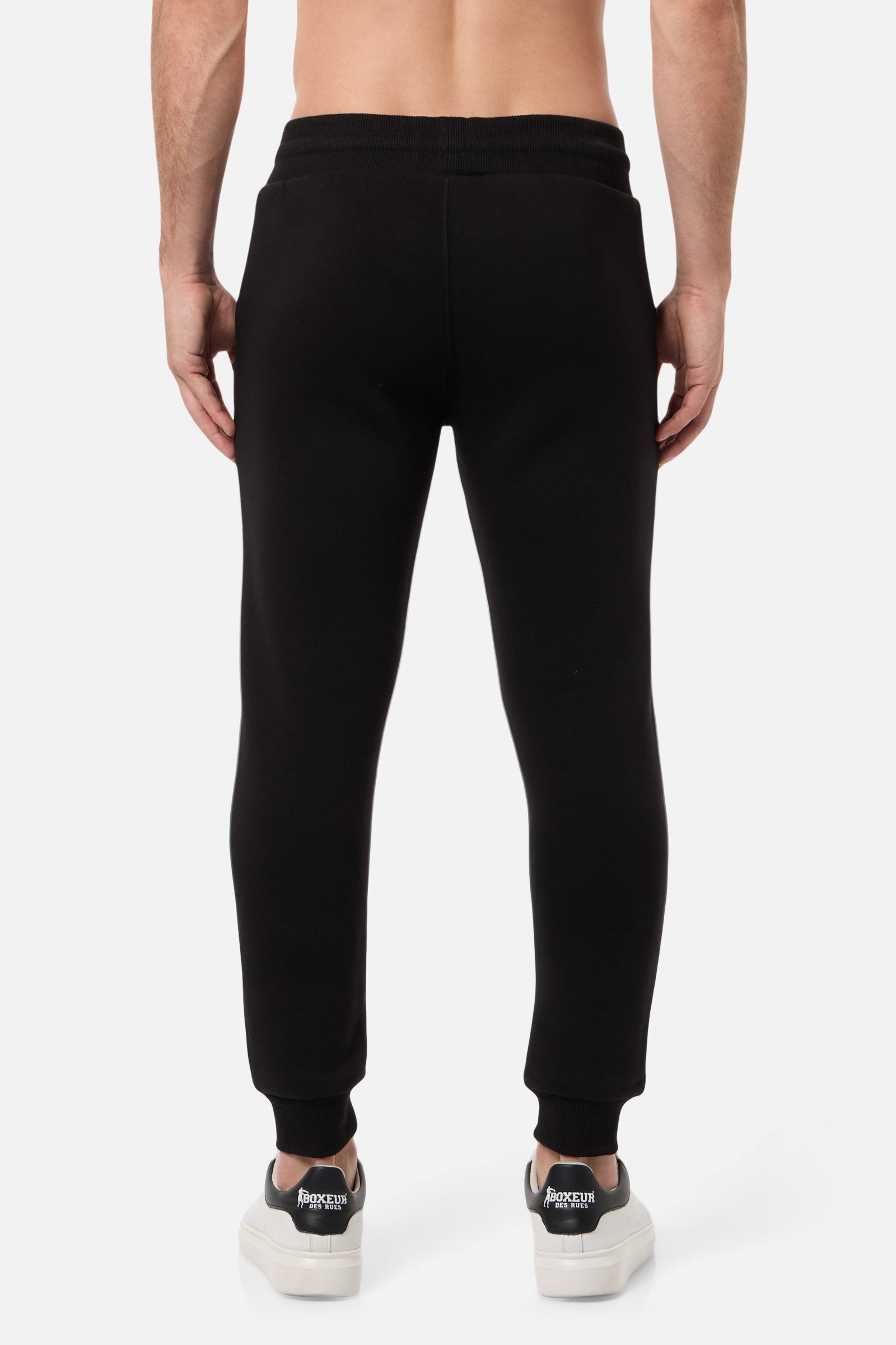 Slim Fit Sweatpant With Logo in Black-Gold Pants Boxeur des Rues