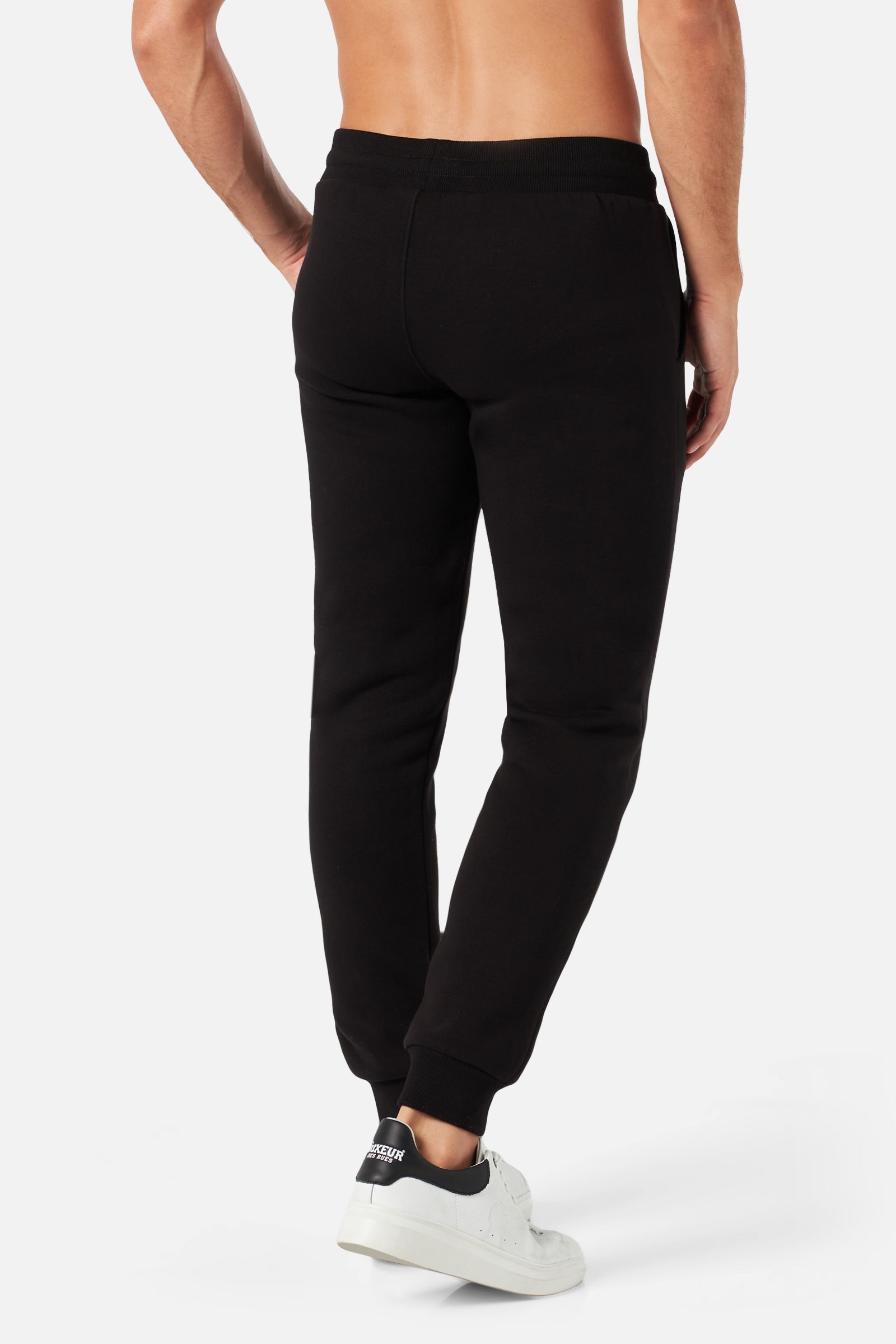 Slim Fit Sweatpant With Logo in Black-White Pants Boxeur des Rues
