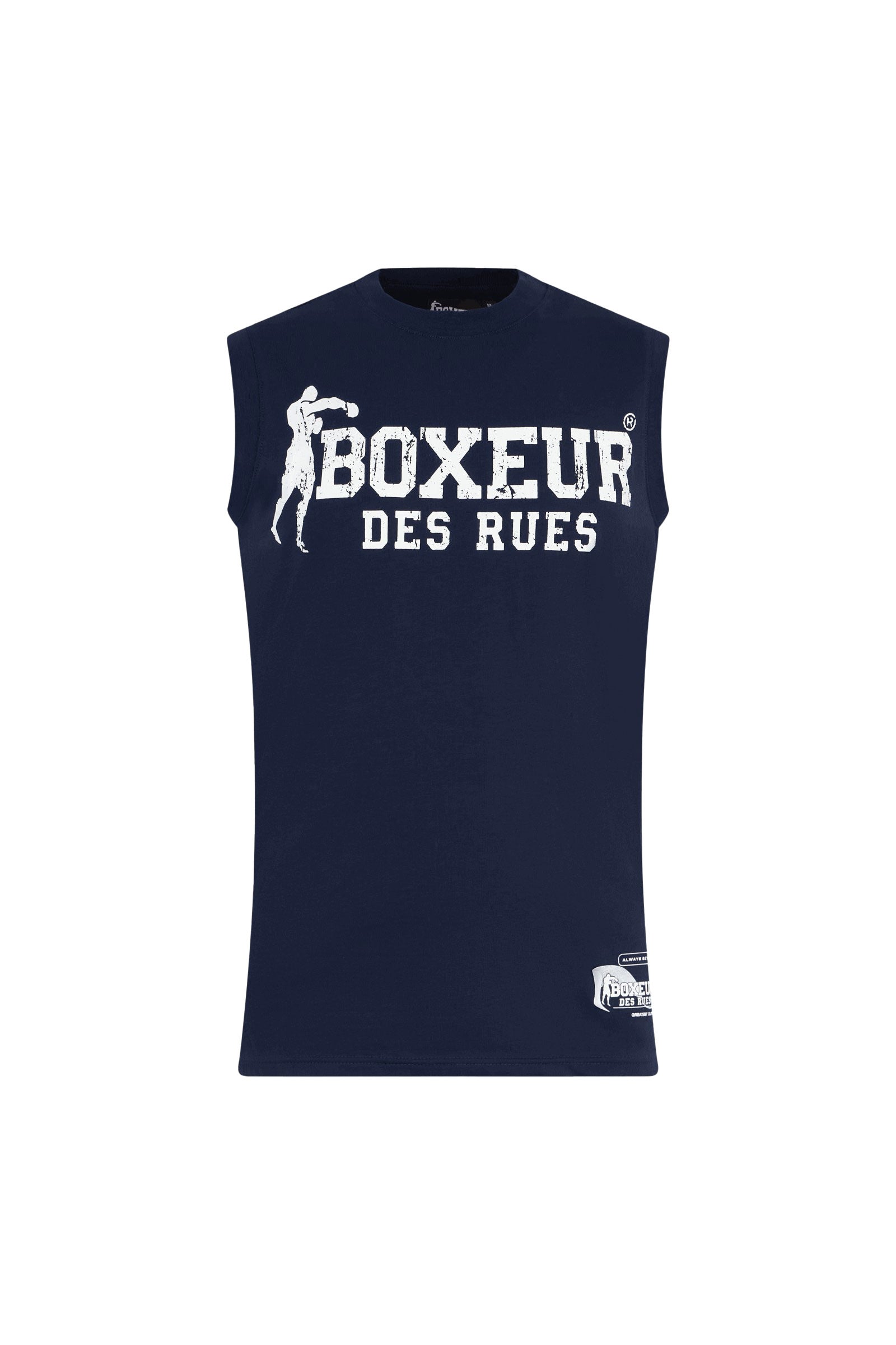 Basic Printed Tank Top in Navy Tops Boxeur des Rues