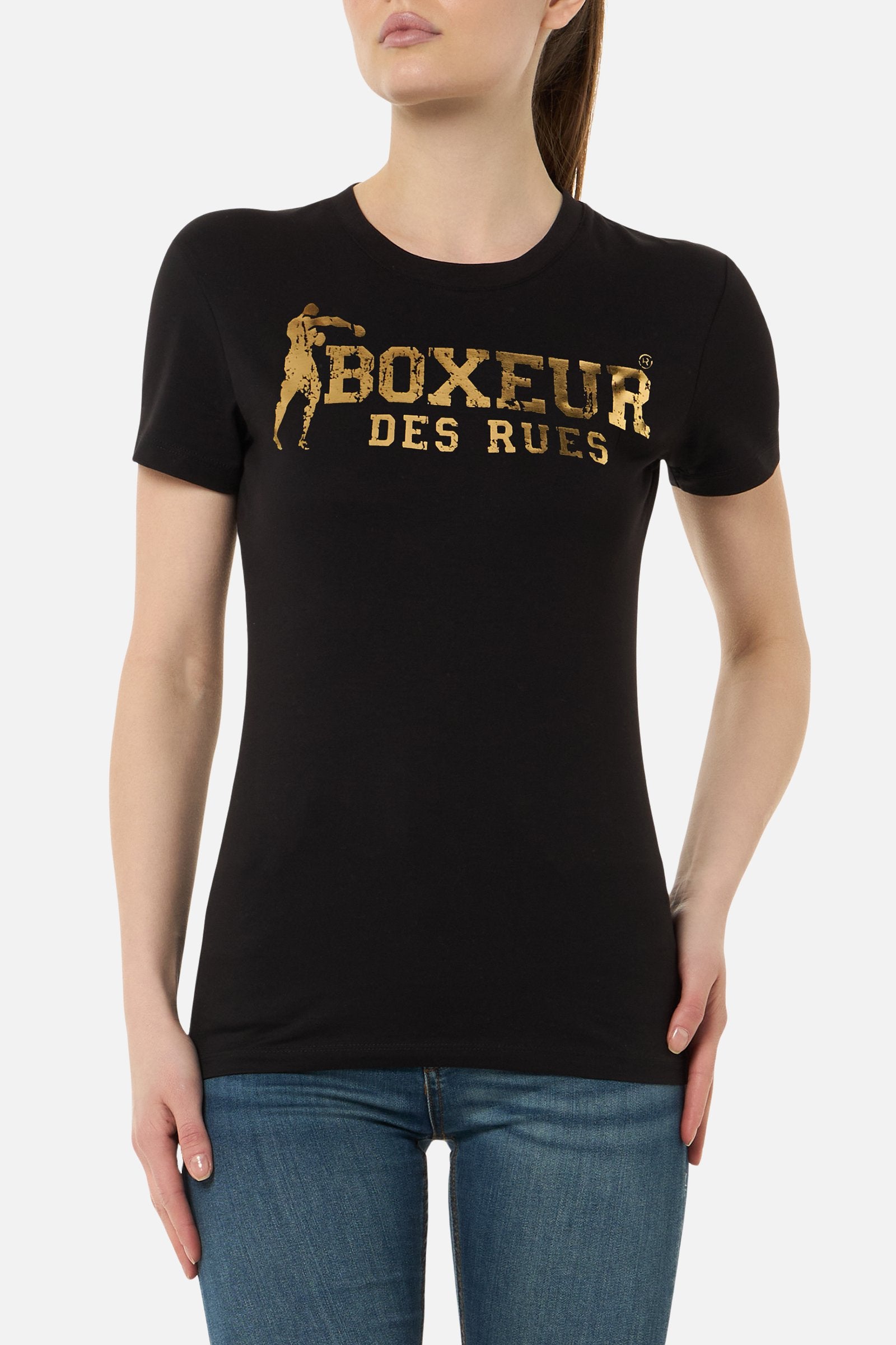 Iconic Logo T-Shirt in Black-Gold T-Shirts Boxeur des Rues