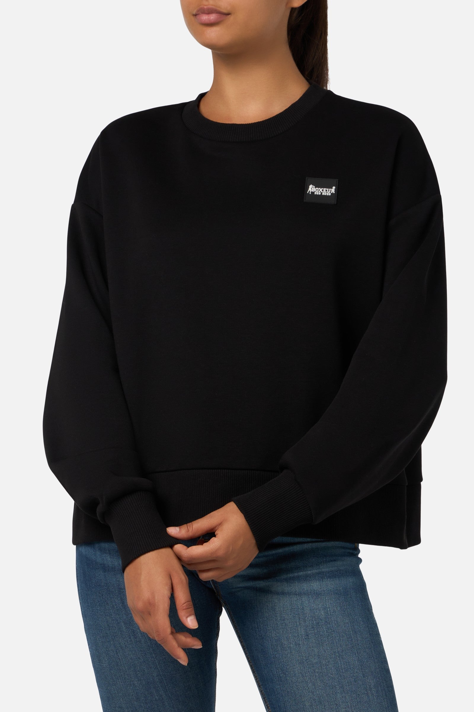 Crew Neck Sweatshirt in Black Sweatshirts Boxeur des Rues