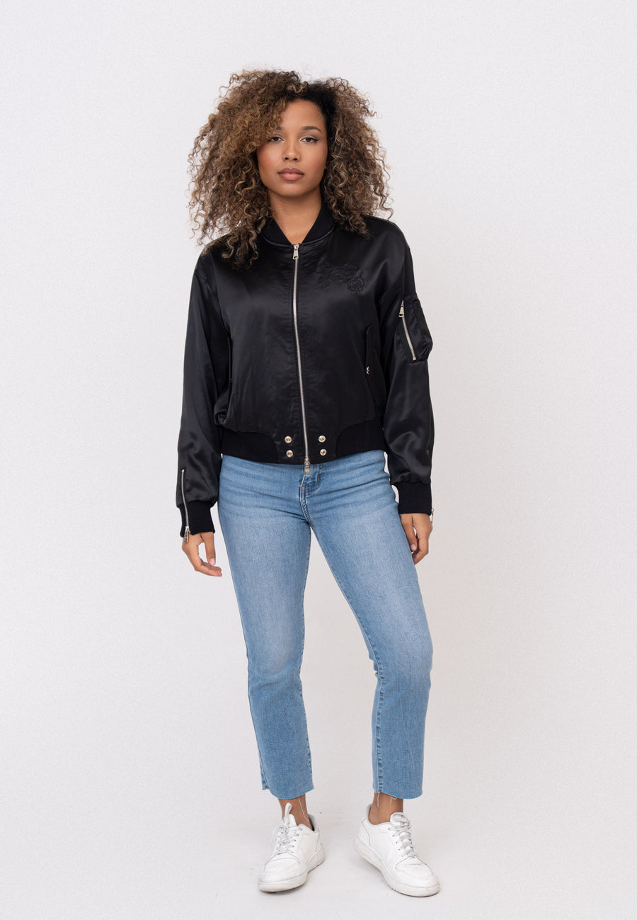 Daily Rose W Bomber Jacket in Black Jackets Bombers Original