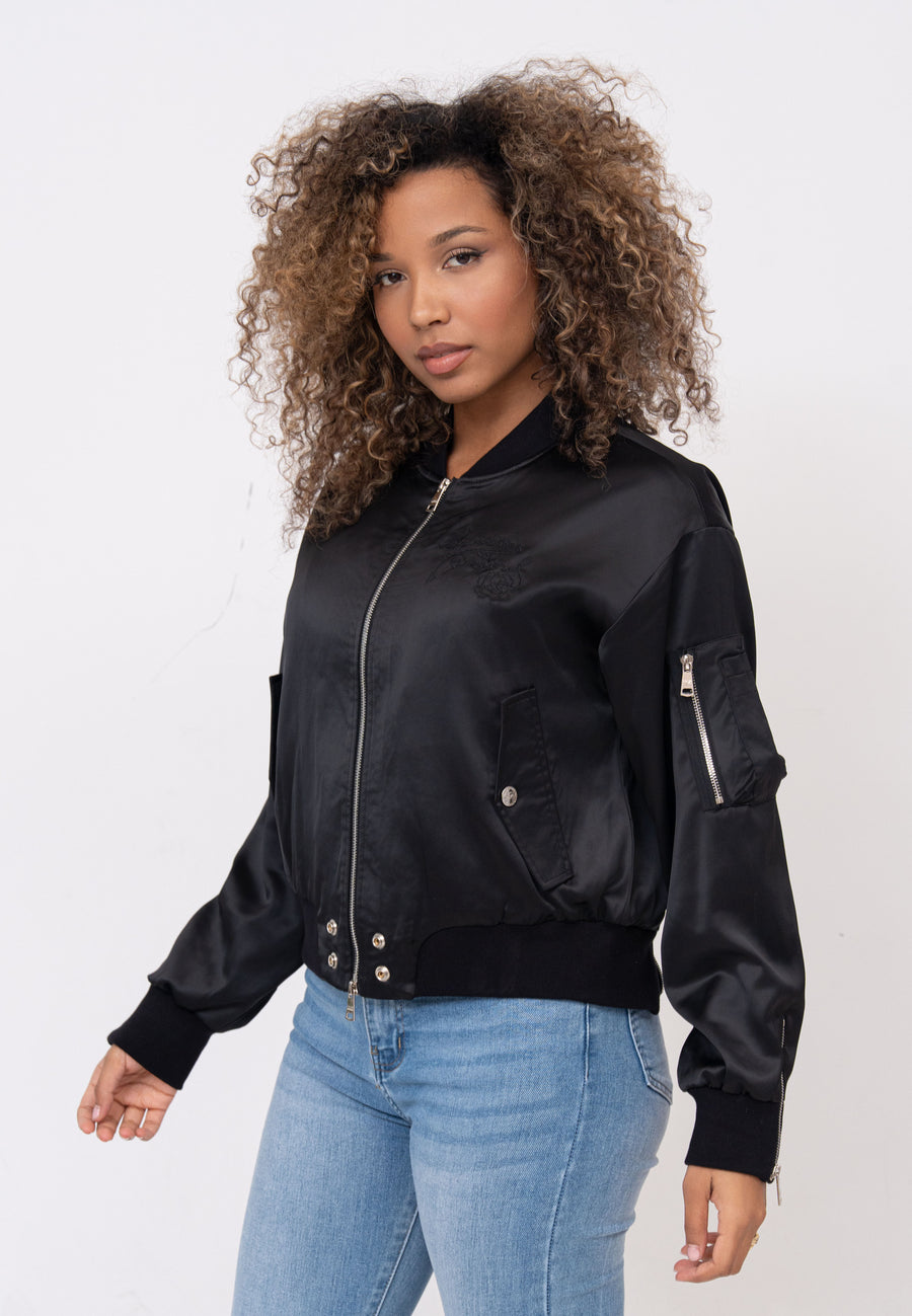 Daily Rose W Bomber Jacket in Black Jackets Bombers Original