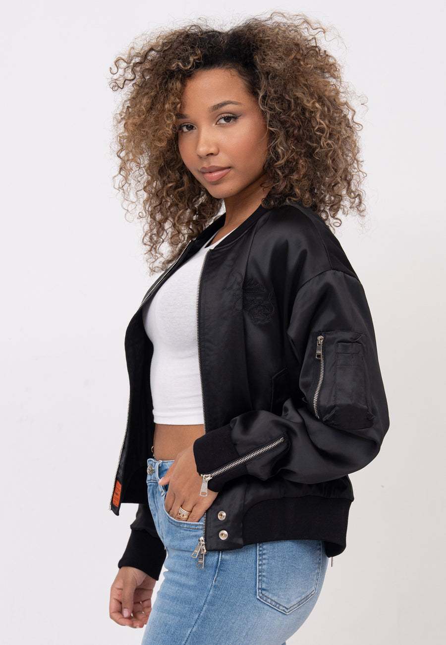 Daily Rose W Bomber Jacket in Black Jackets Bombers Original