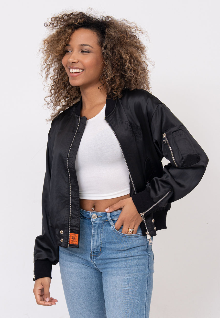 Daily Rose W Bomber Jacket in Black Jackets Bombers Original