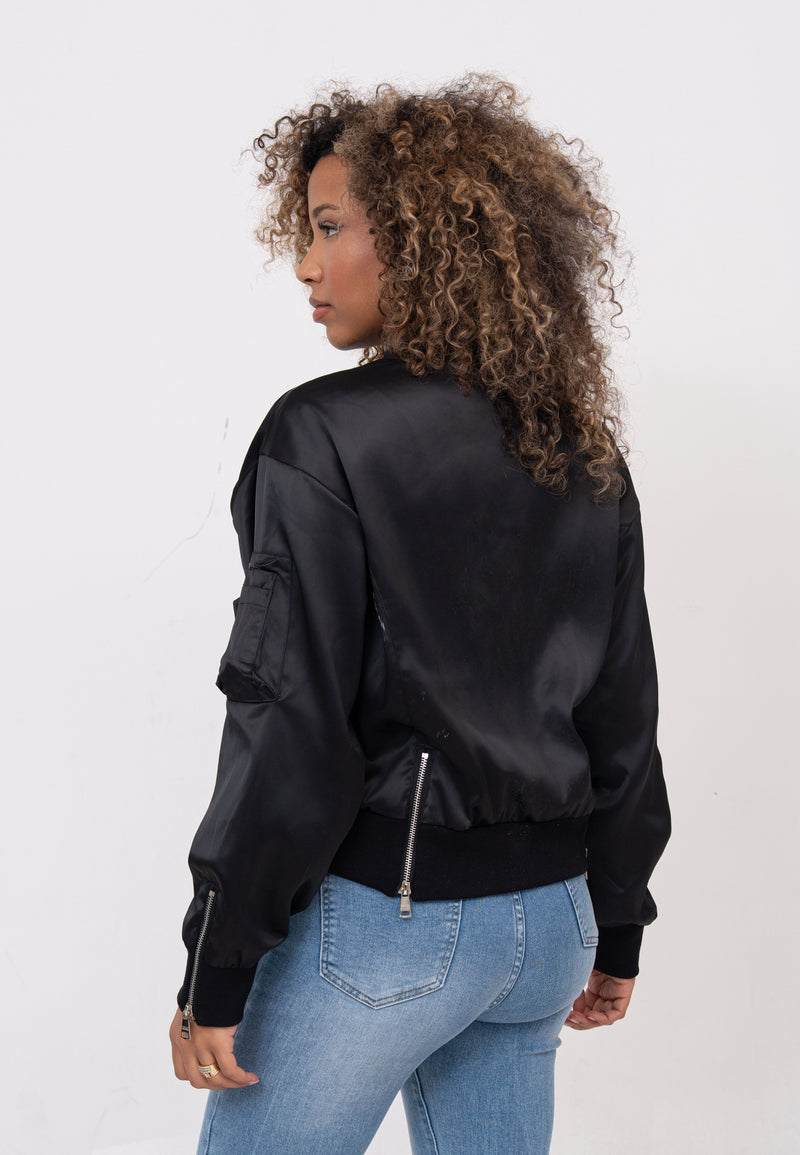 Daily Rose W Bomber Jacket in Black Jackets Bombers Original