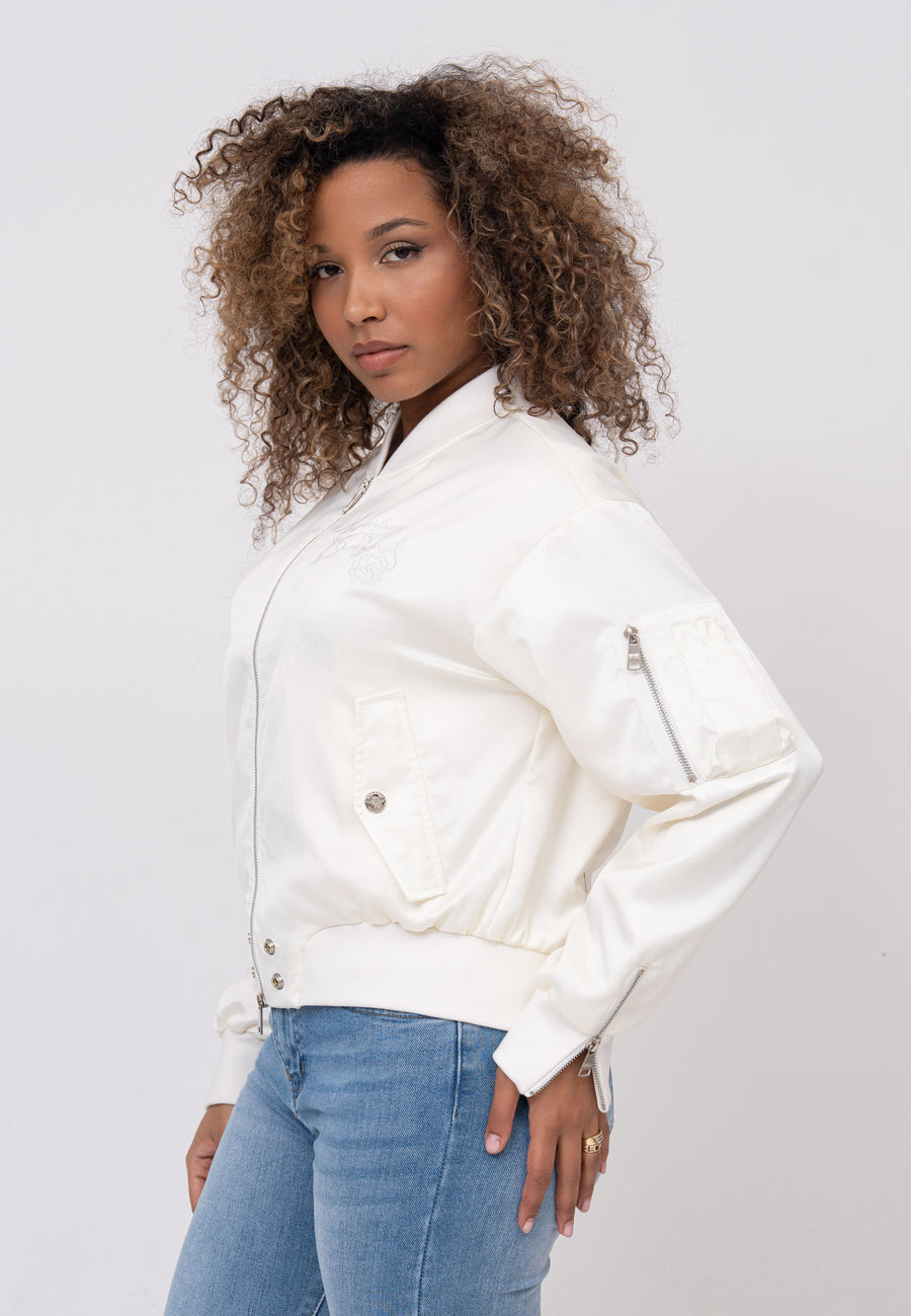 Daily Rose W Bomber Jacket in Cream Jackets Bombers Original