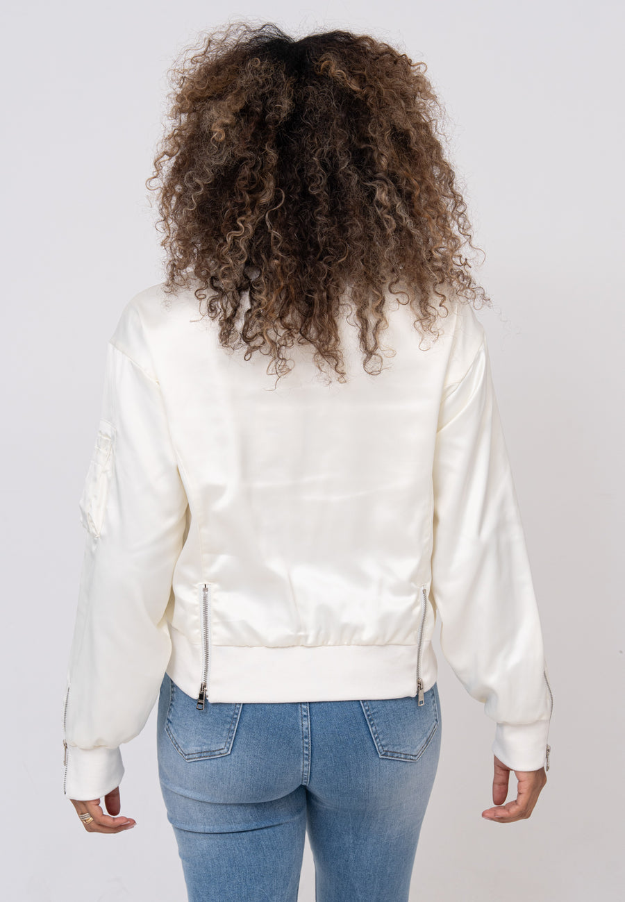 Daily Rose W Bomber Jacket in Cream Jackets Bombers Original