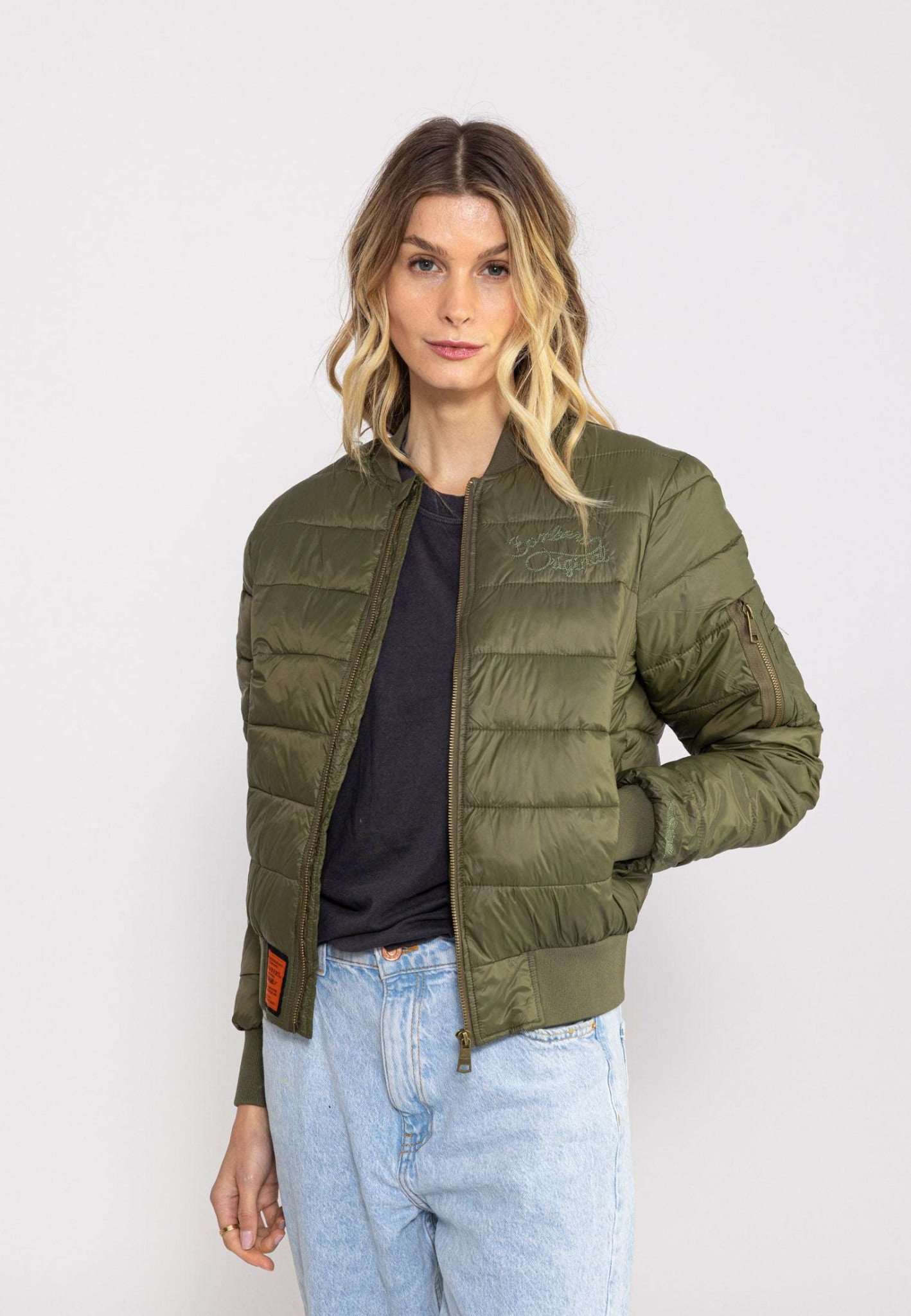 Dallas W down jacket in kaki Jackets Bombers Original