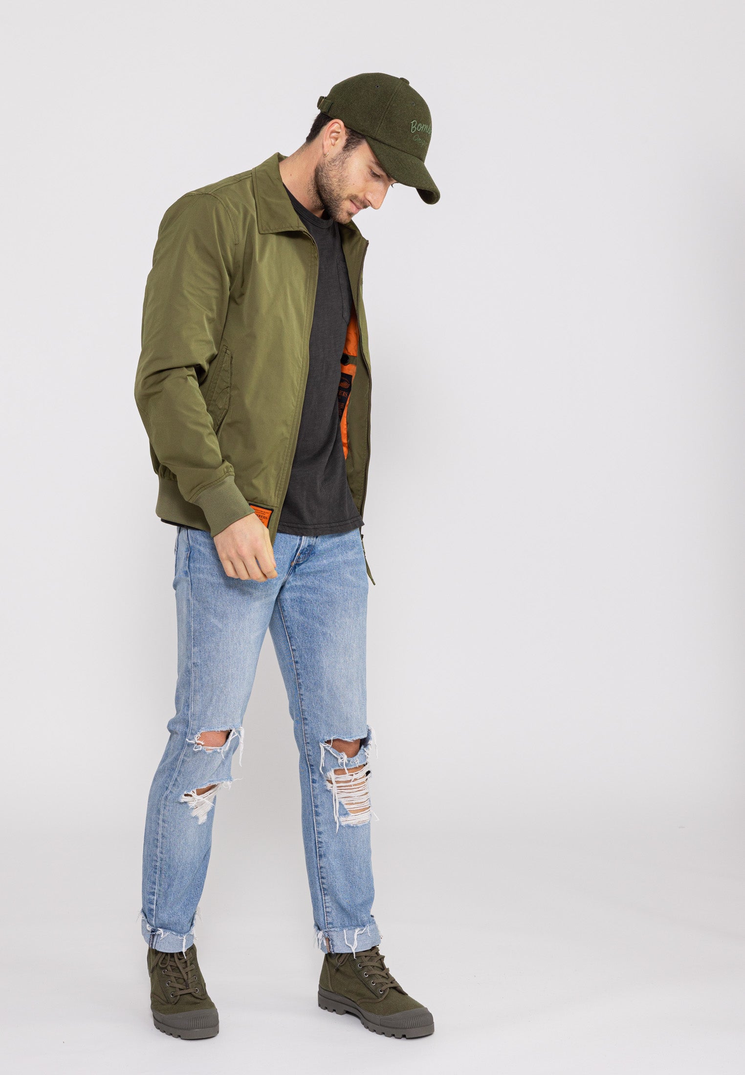 Hawk M bomber jacket in kaki Jackets Bombers Original
