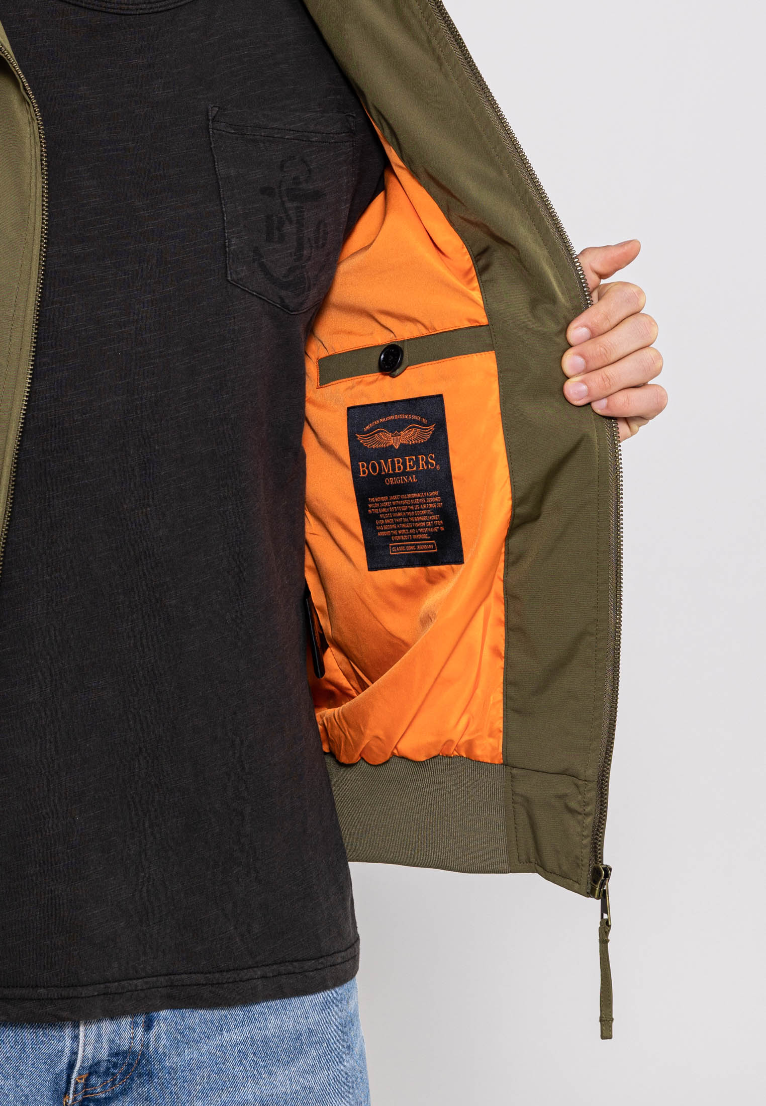 Hawk M bomber jacket in kaki Jackets Bombers Original