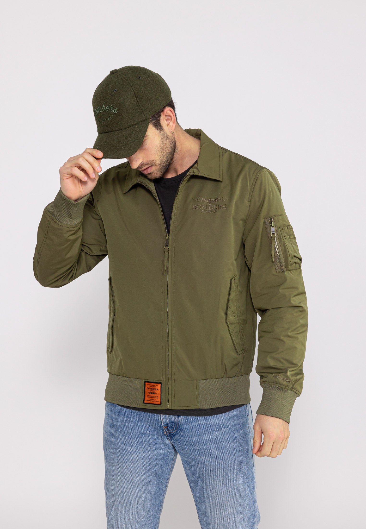 Hawk M bomber jacket in kaki Jackets Bombers Original