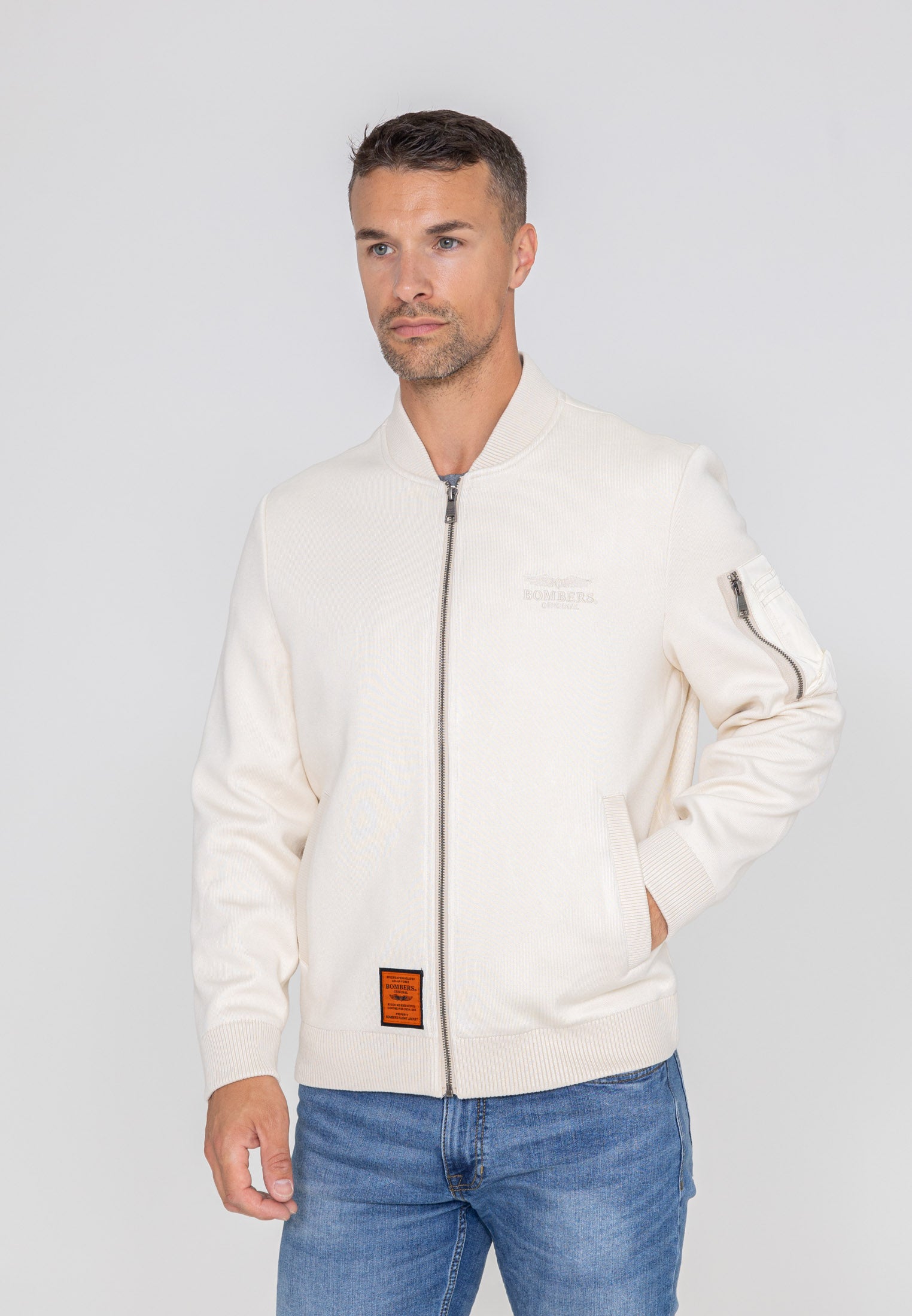 Hays M Bomber jacket in Cream Jackets Bombers Original
