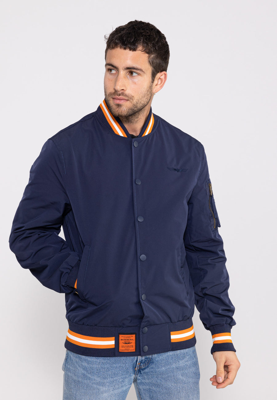 Hiller M bomber jacket in navy/orange Jackets Bombers Original