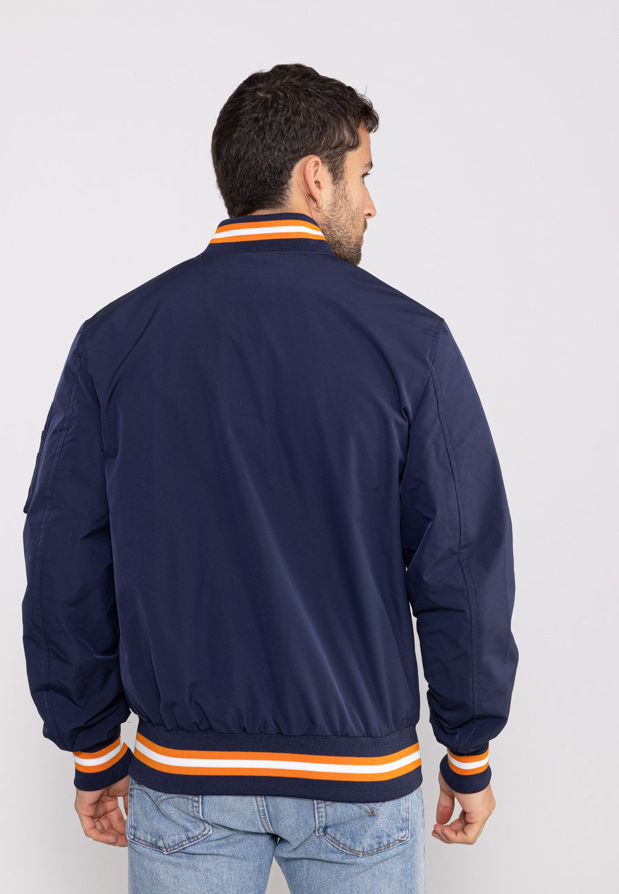 Hiller M bomber jacket in navy/orange Jackets Bombers Original