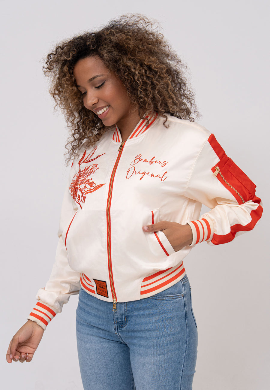 Honey W Bomber Jacket in White Jackets Bombers Original