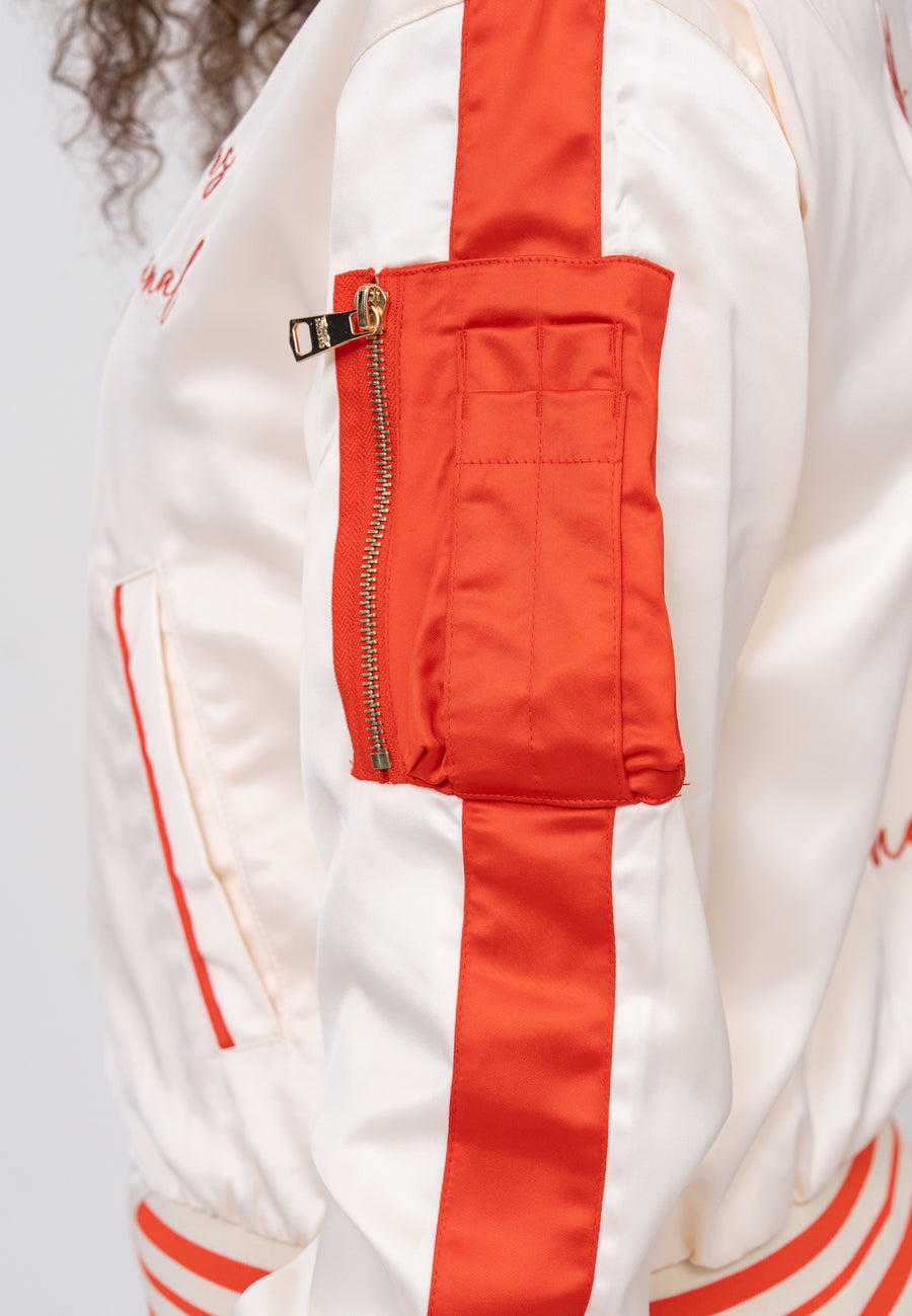 Honey W Bomber Jacket in White Jackets Bombers Original