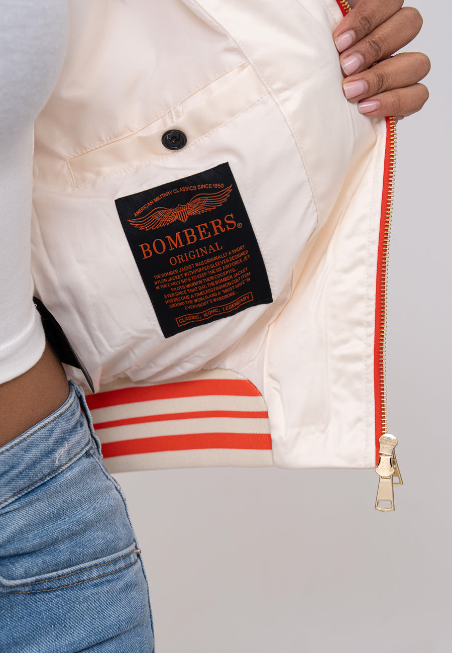 Honey W Bomber Jacket in White Jackets Bombers Original