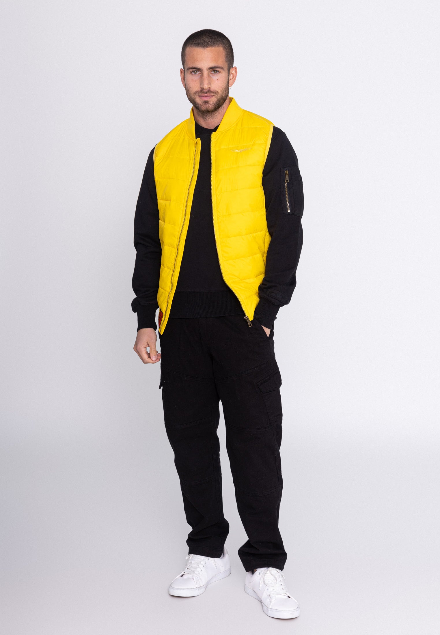 Houston M quilted vest in D.Yellow Jackets Bombers Original