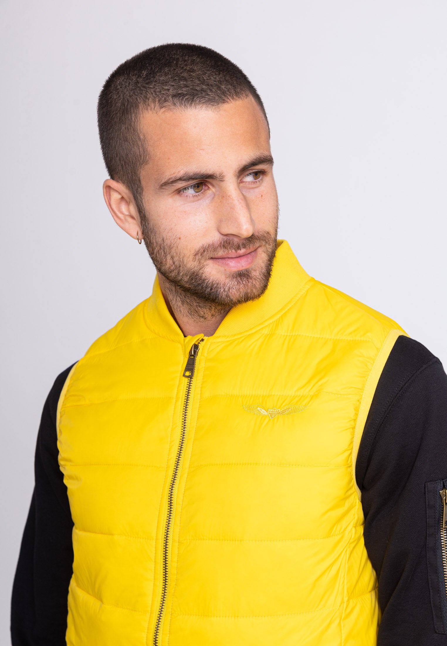Houston M quilted vest in D.Yellow Jackets Bombers Original