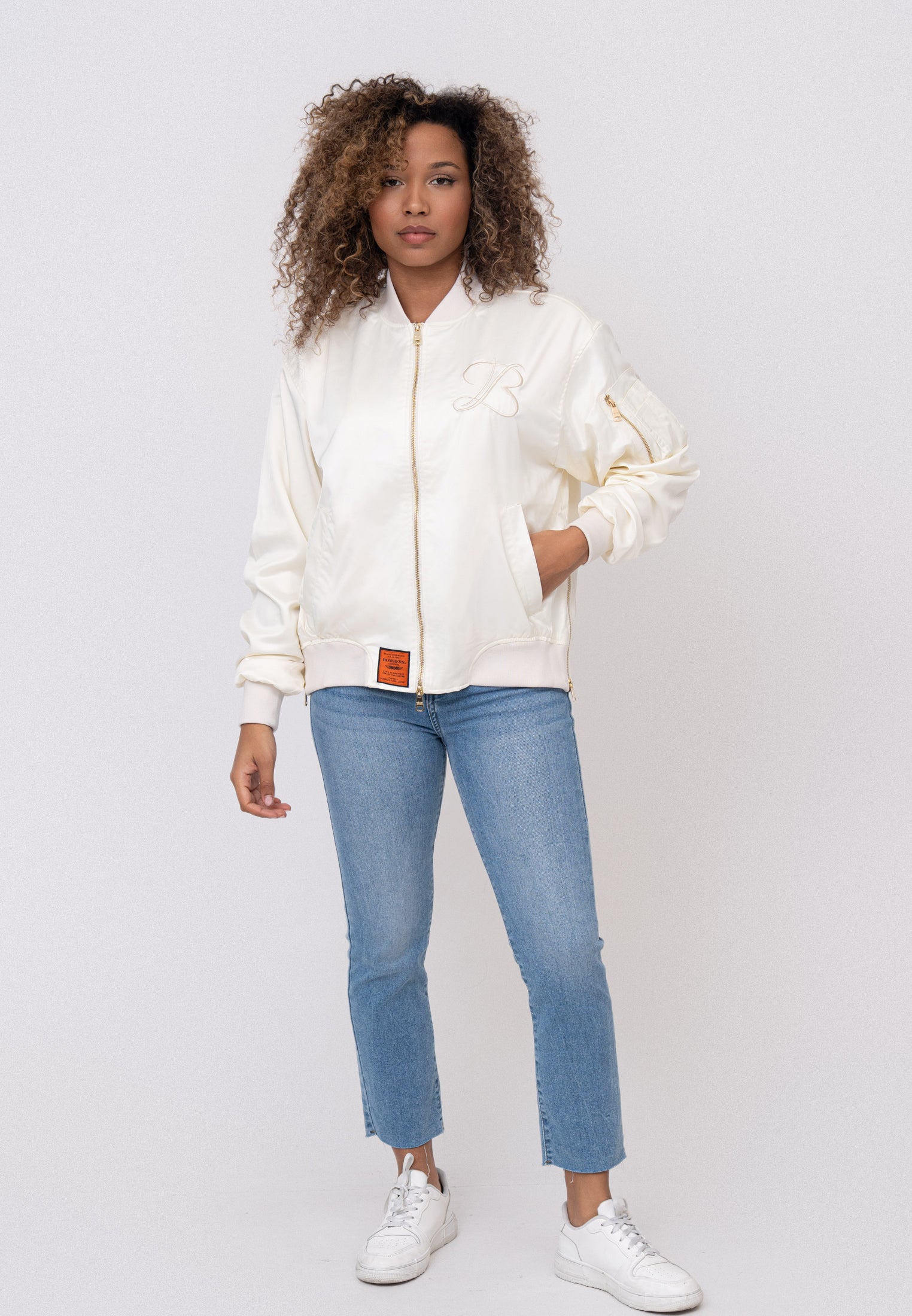 Kansas W Bomber Jacket in Cream Jackets Bombers Original