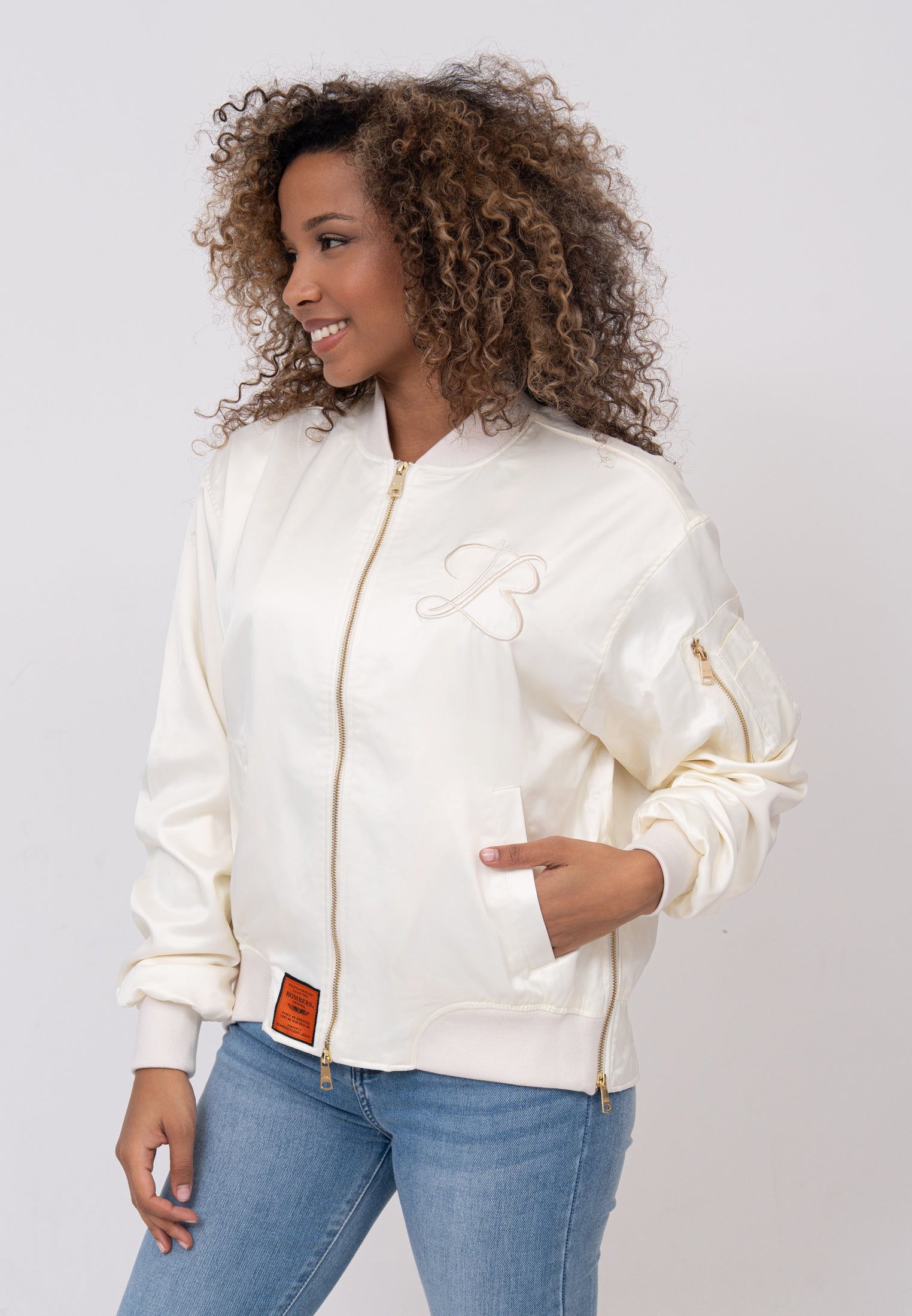 Kansas W Bomber Jacket in Cream Jackets Bombers Original