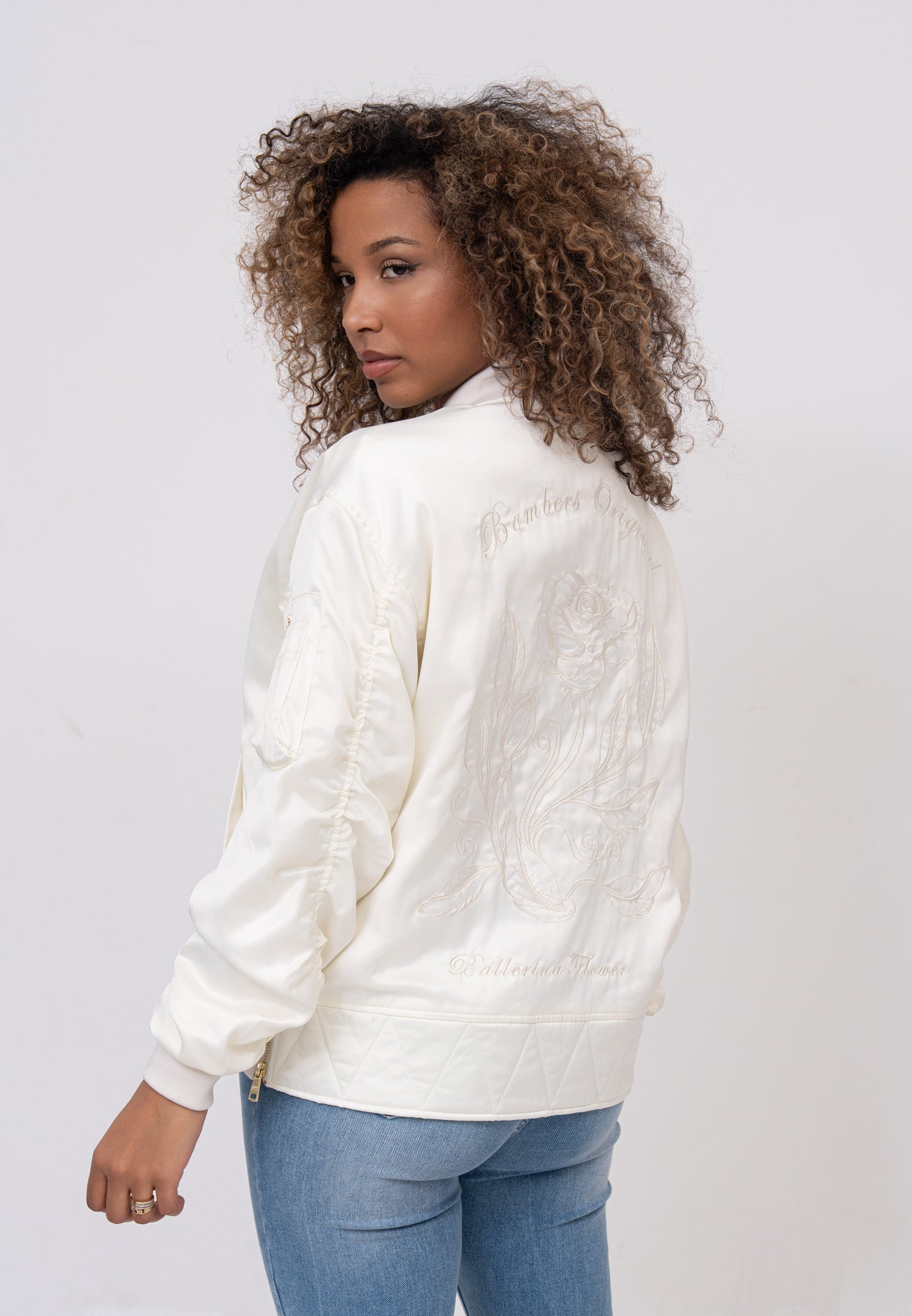 Kansas W Bomber Jacket in Cream Jackets Bombers Original