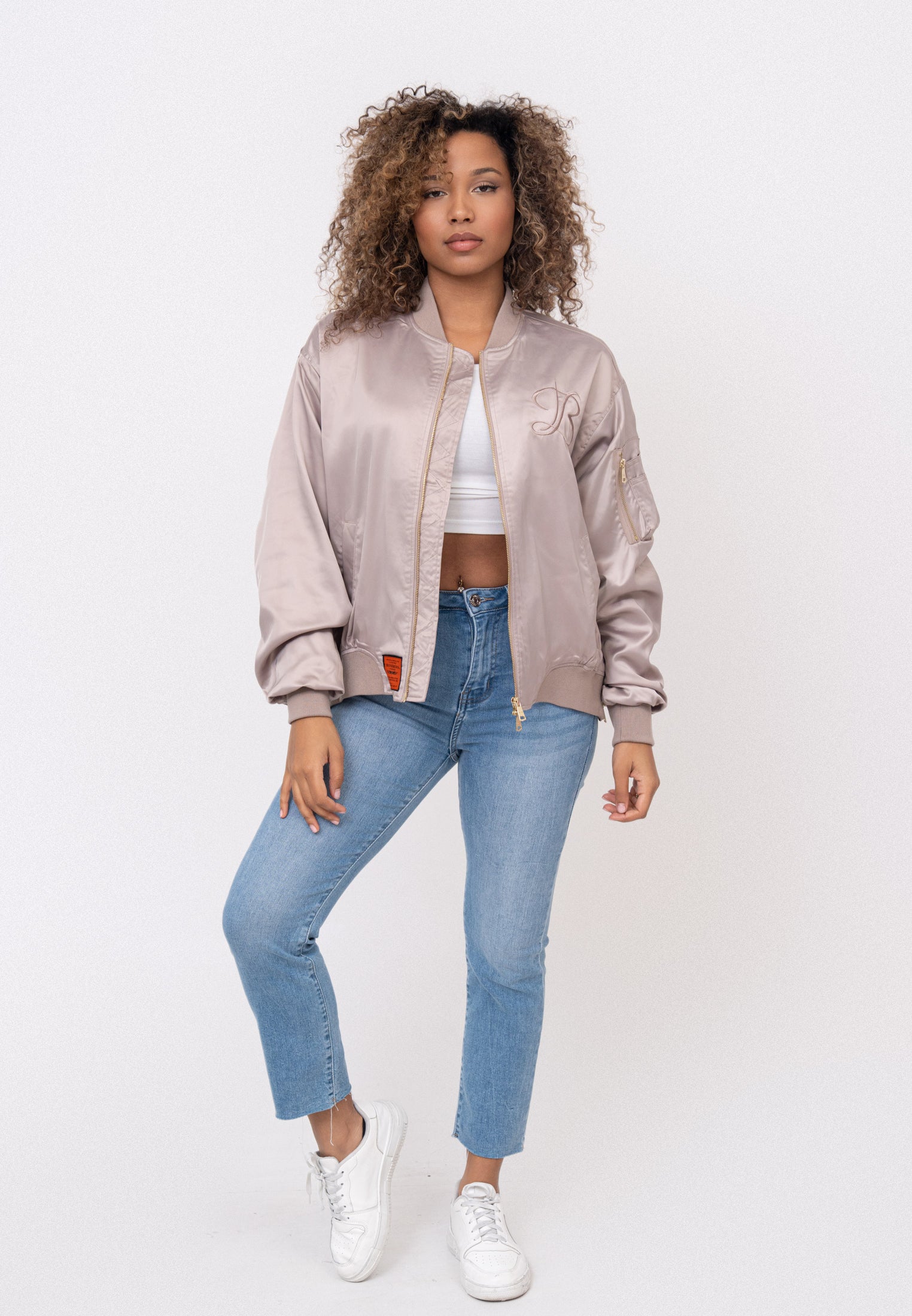 Kansas W bomber jacket in taupe Jackets Bombers Original