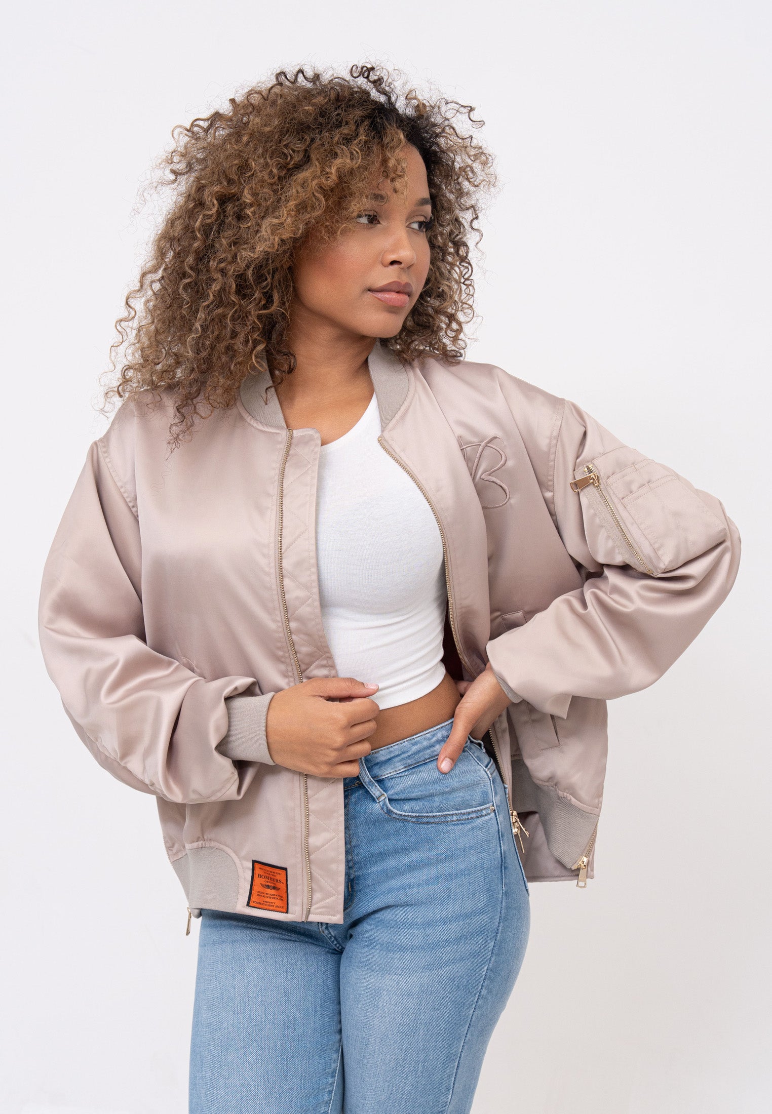 Kansas W bomber jacket in taupe Jackets Bombers Original