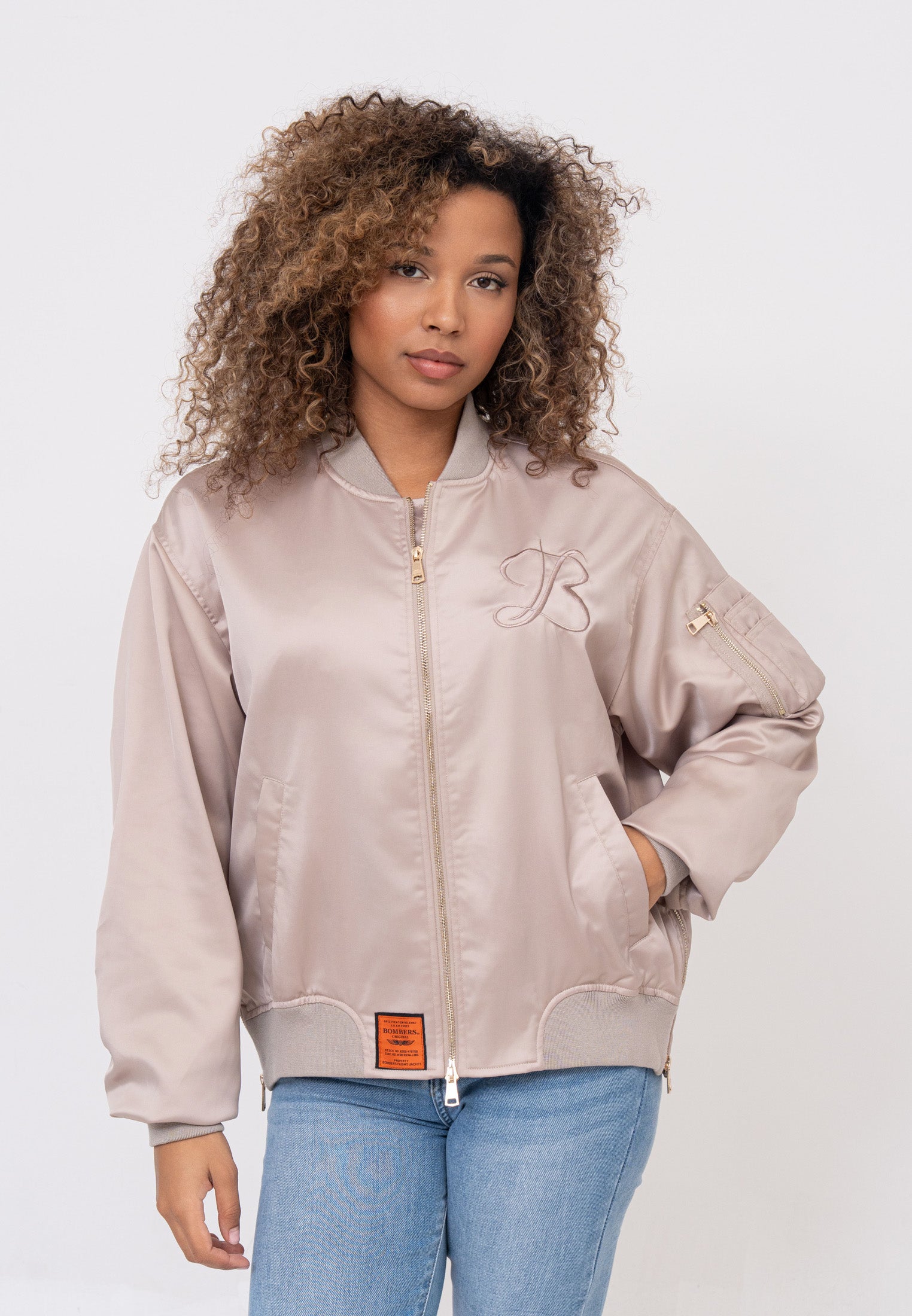 Kansas W bomber jacket in taupe Jackets Bombers Original