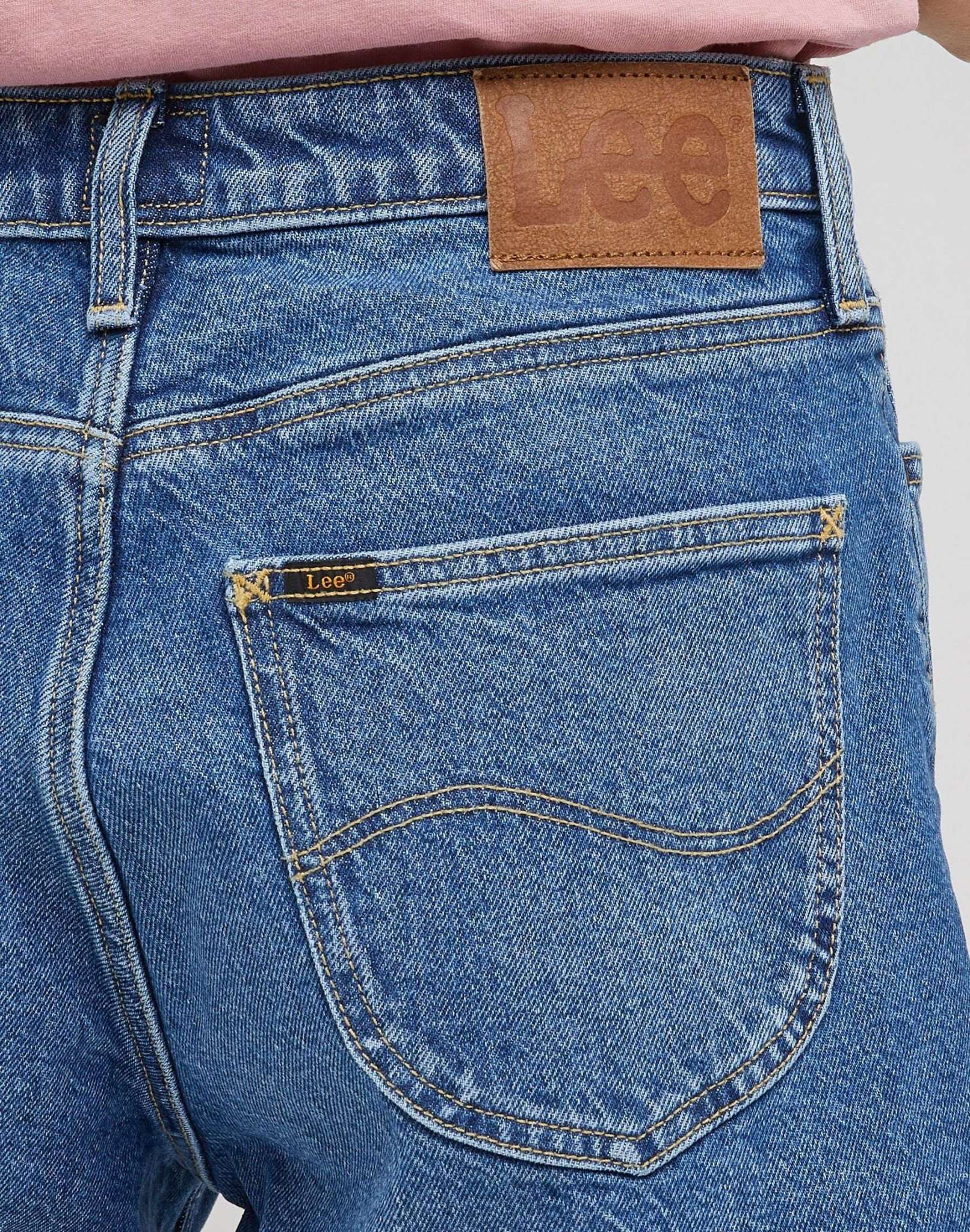 Carol Short in Blue Speed Jean Shorts Lee