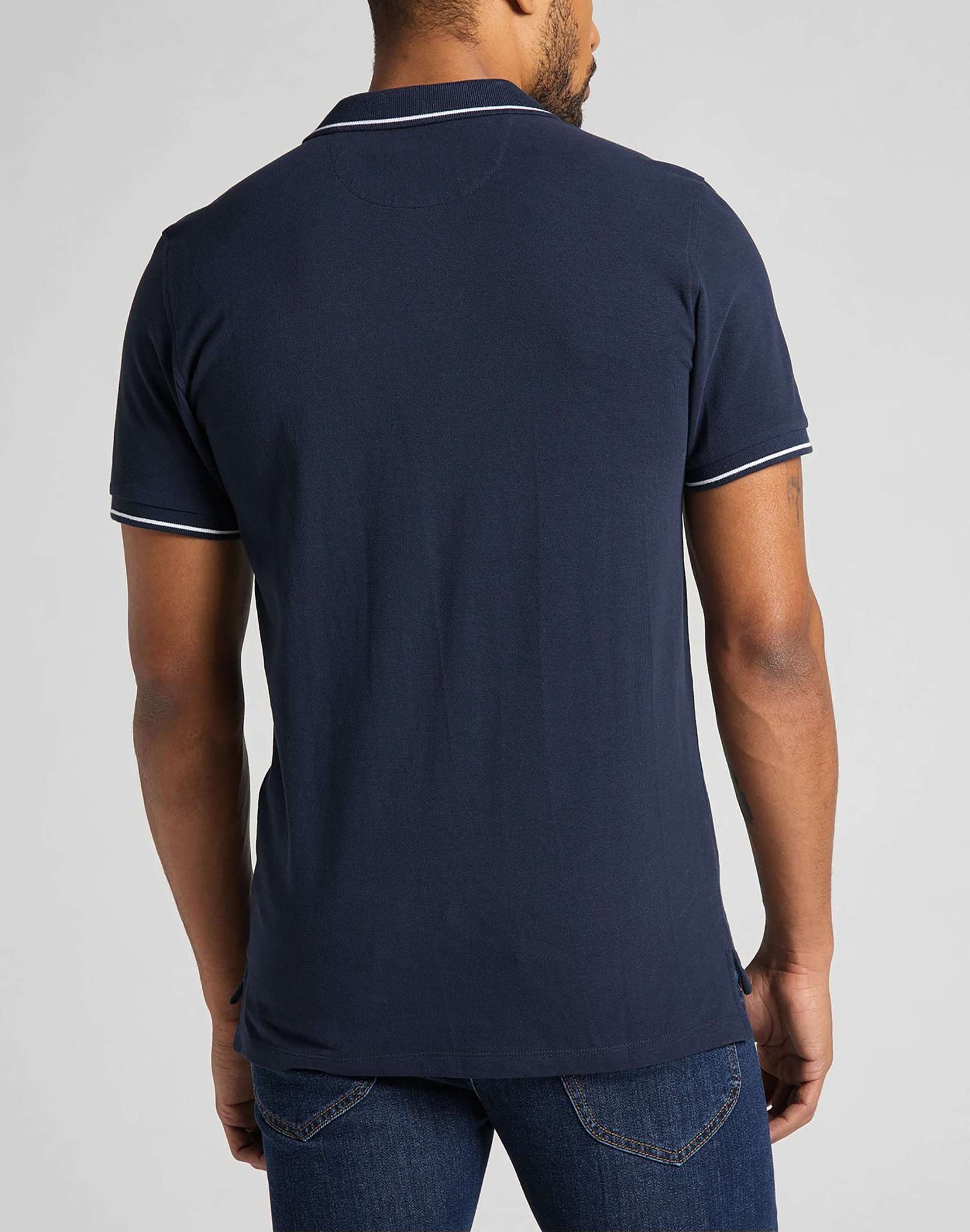 Pique Polo in Navy Polos Lee