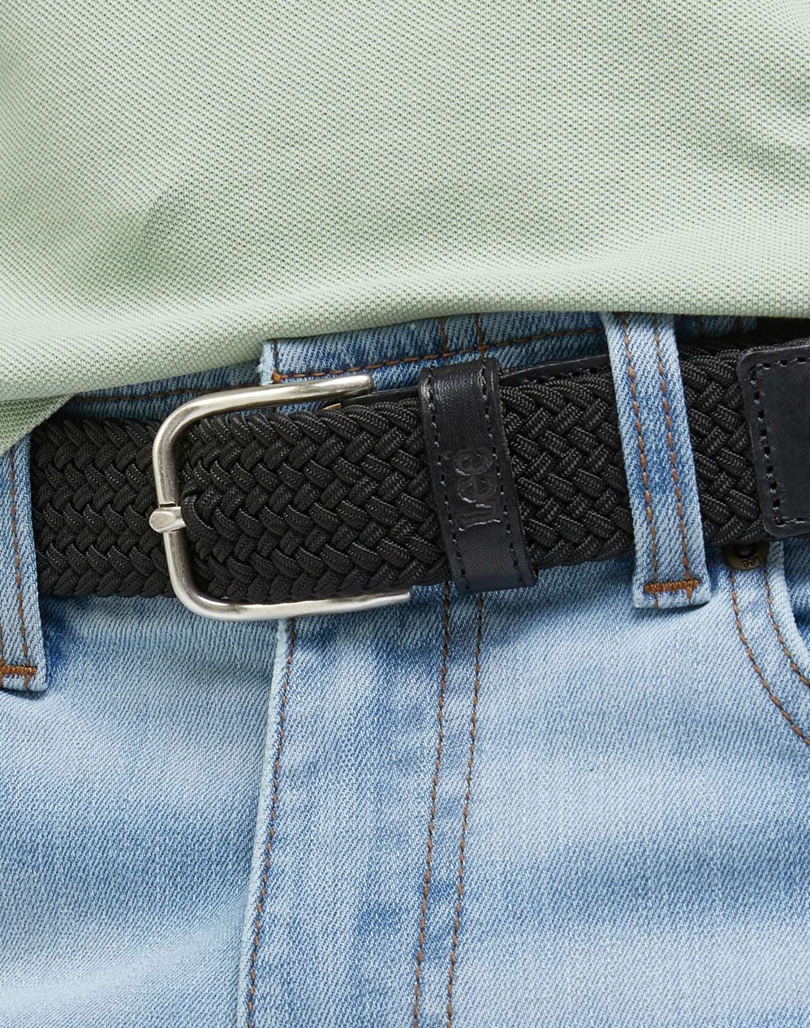Elastic Webbing Belt in Black Belt Lee