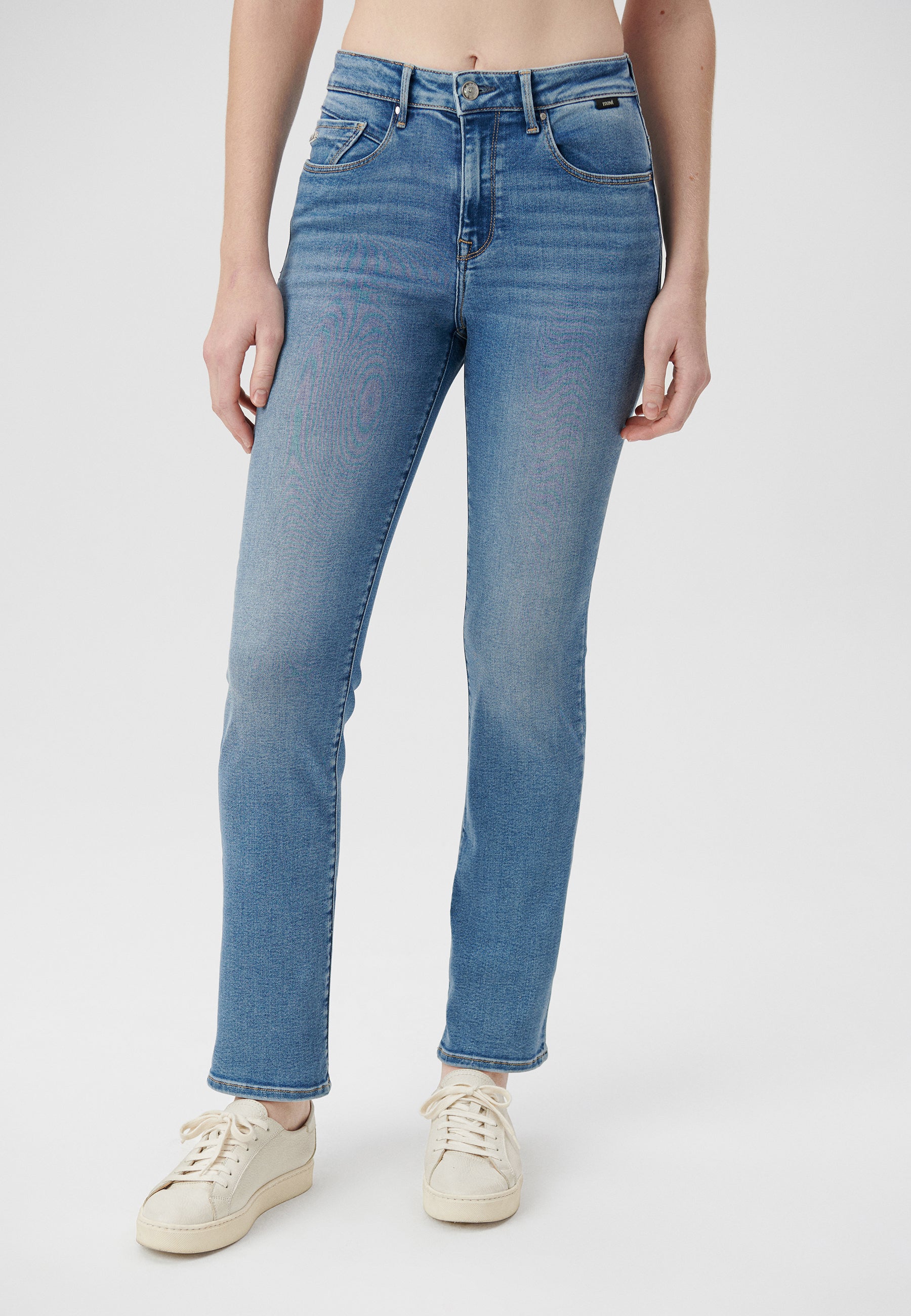 Kendra in Lt Brushed Super Shape Jeans Mavi