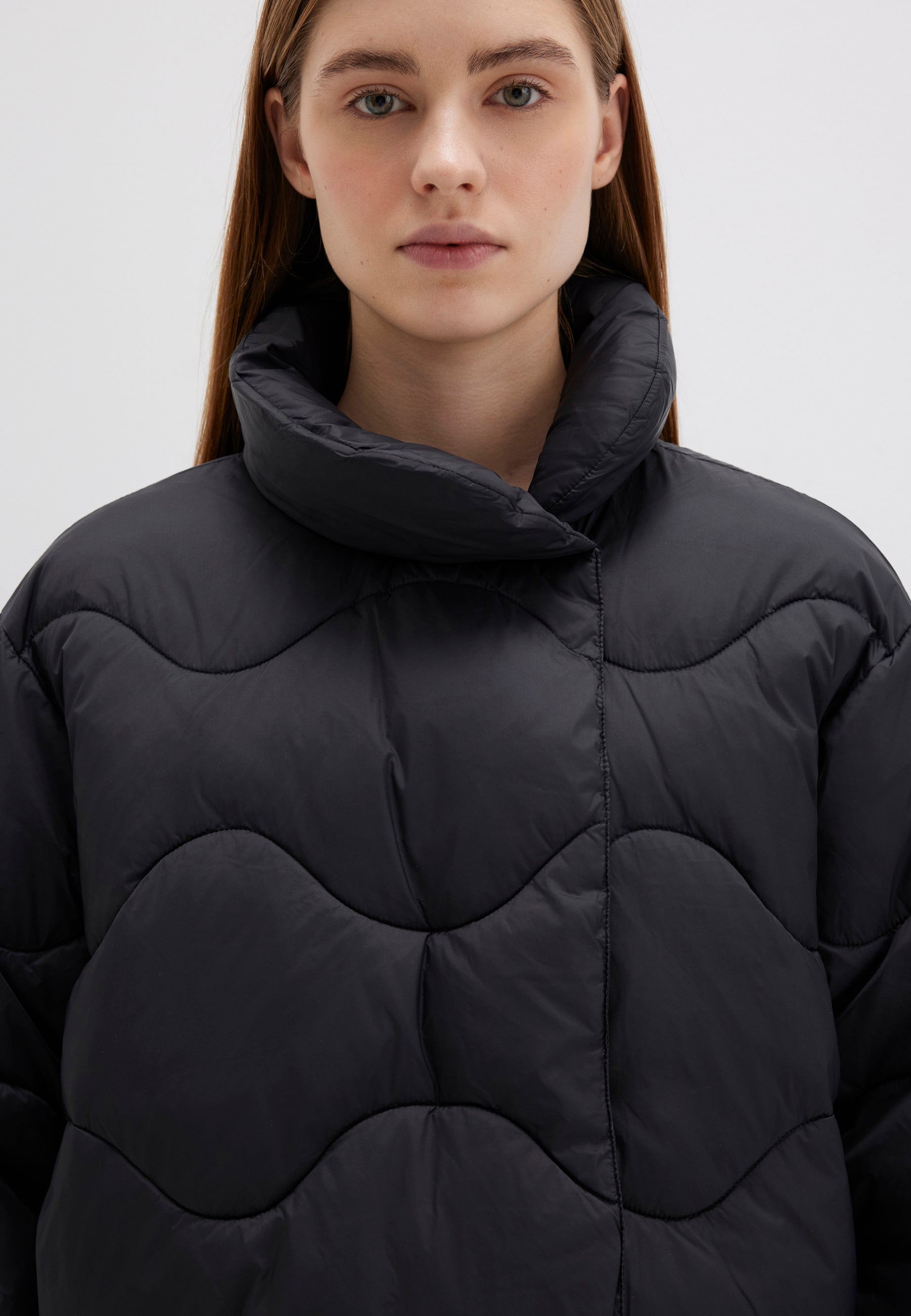 High Collar Jacket in Black Jackets Mavi