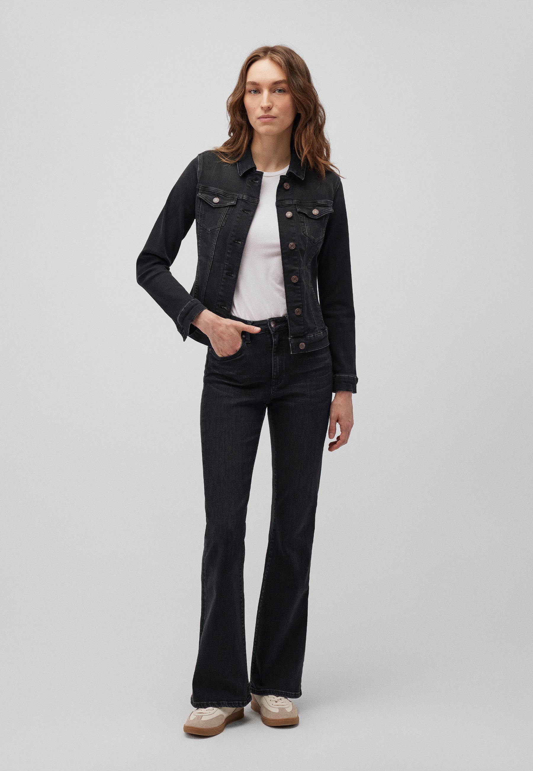 Daisy in Dark Smoke Sporty Jackets Mavi