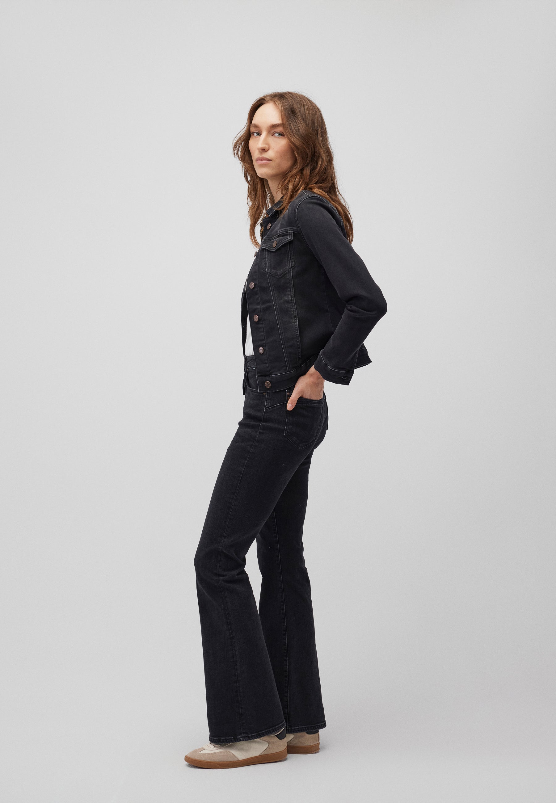 Daisy in Dark Smoke Sporty Jackets Mavi