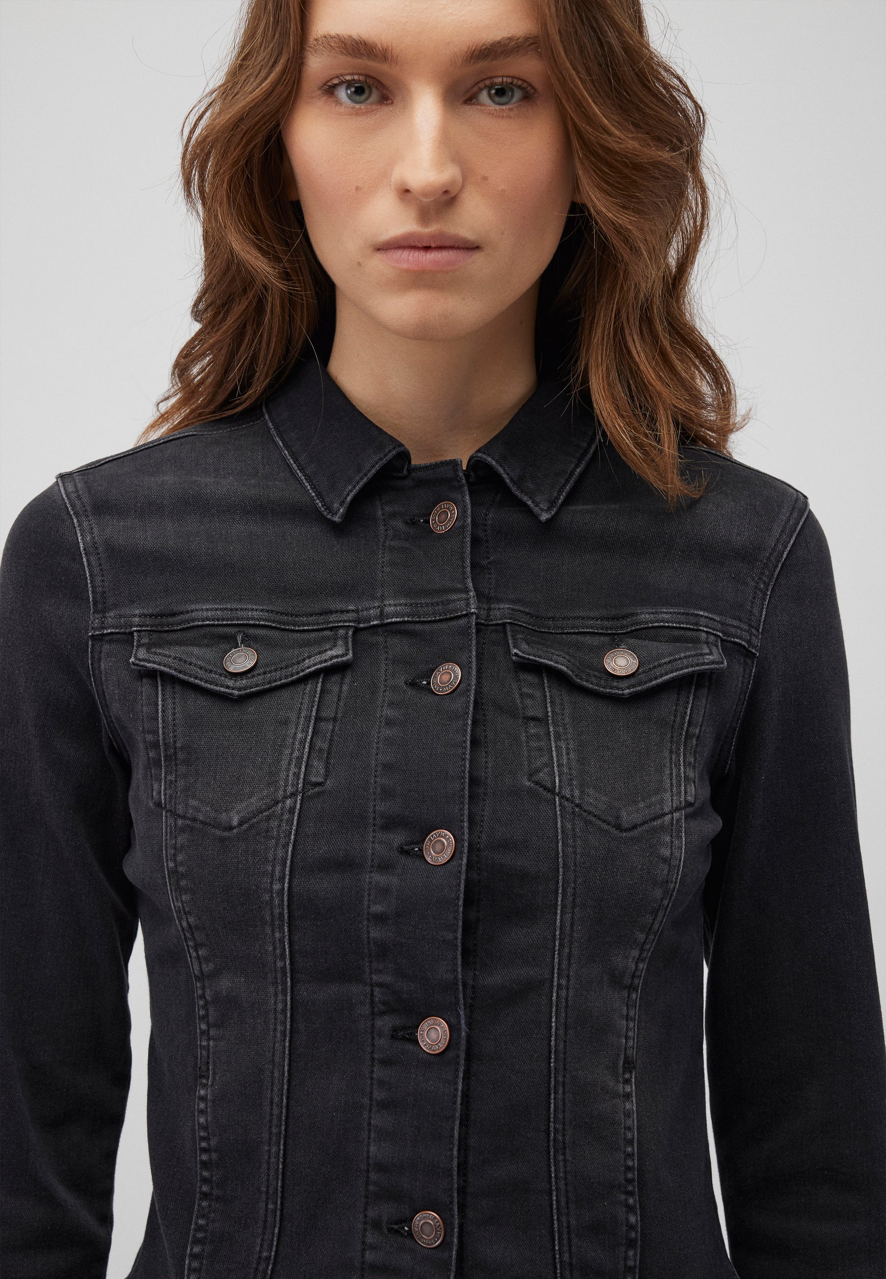 Daisy in Dark Smoke Sporty Jackets Mavi