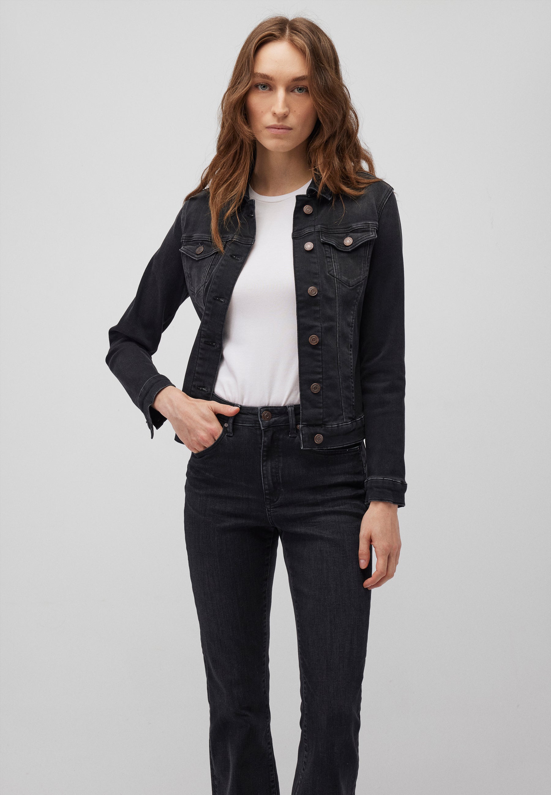 Daisy in Dark Smoke Sporty Jackets Mavi
