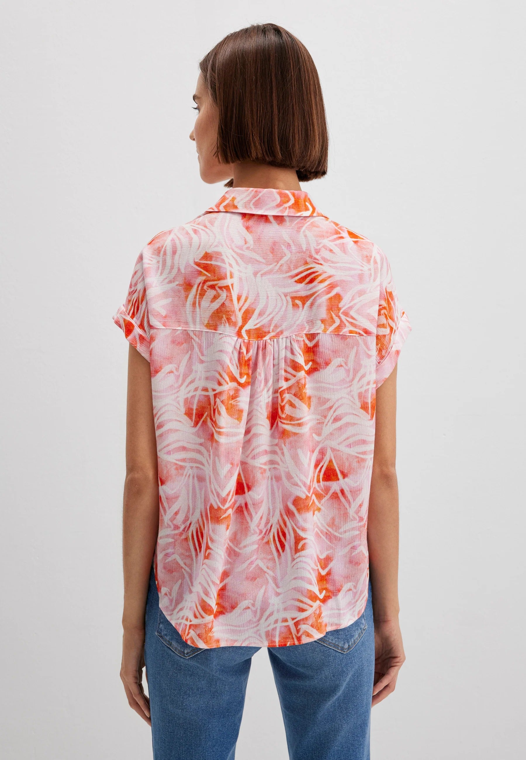 Short Sleeve Shirt in Water Leaf Print