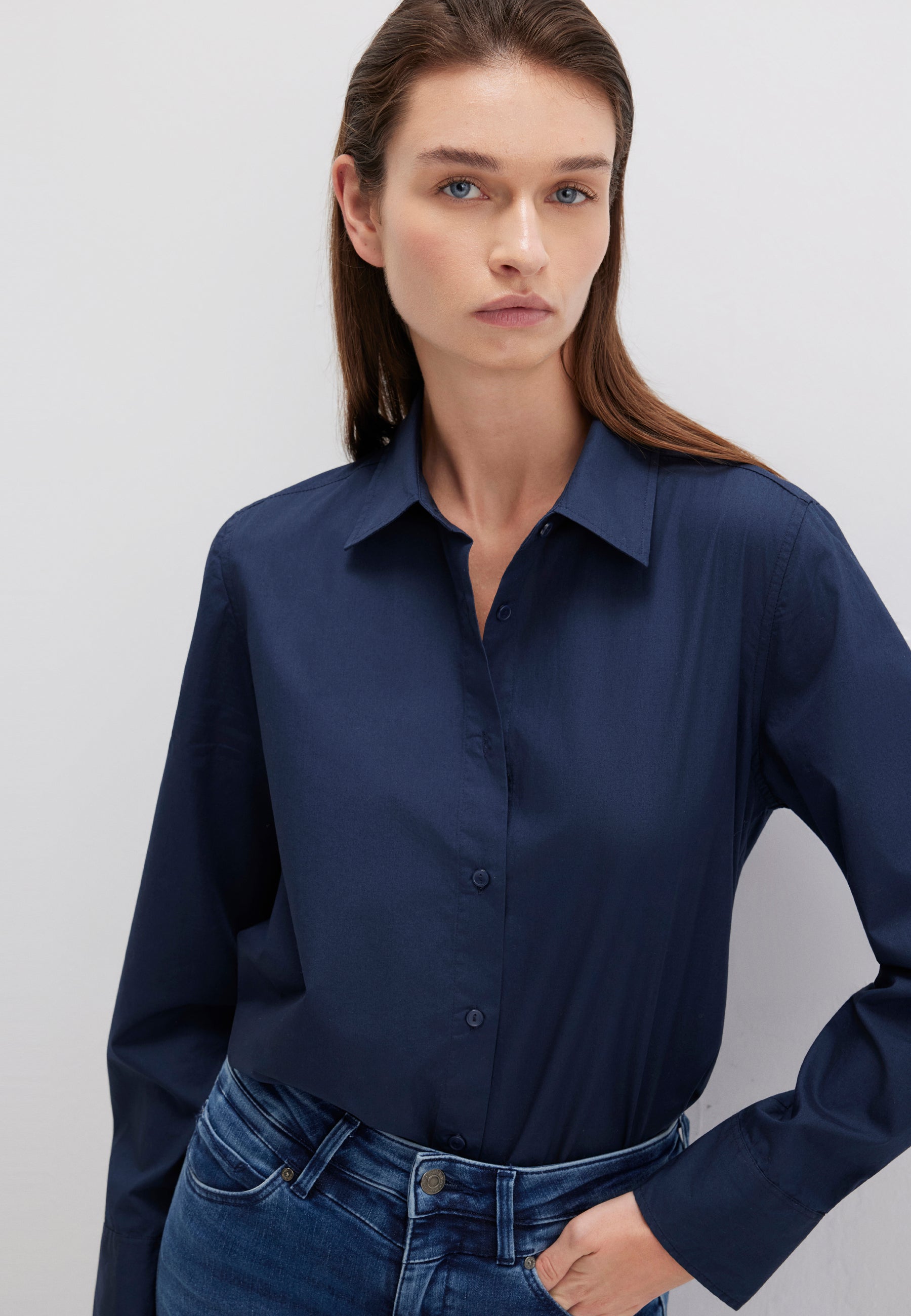 Long Sleeve Shirt in Navy Blazer Shirts Mavi