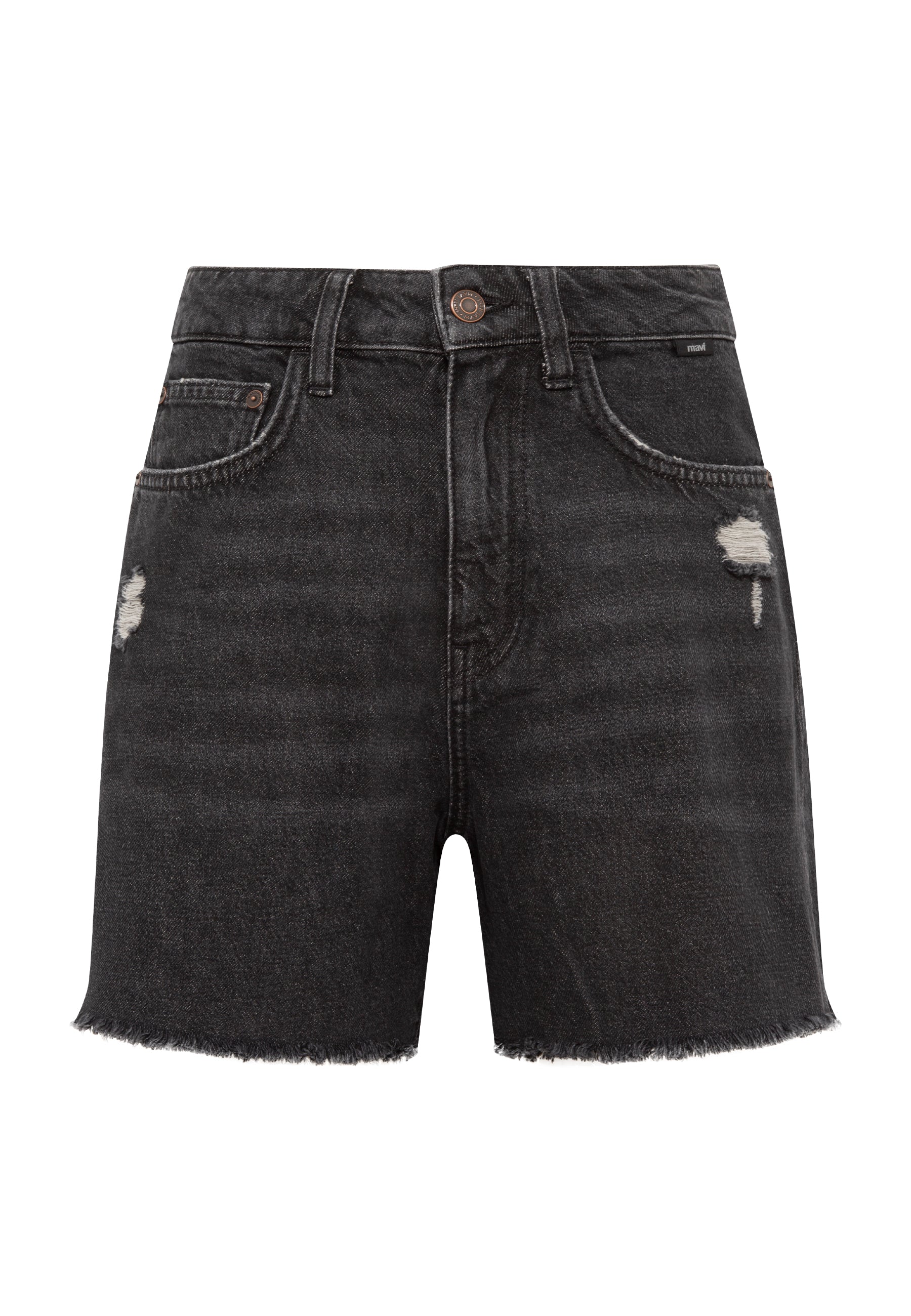 Millie in Smoke 90S denim shorts Mavi