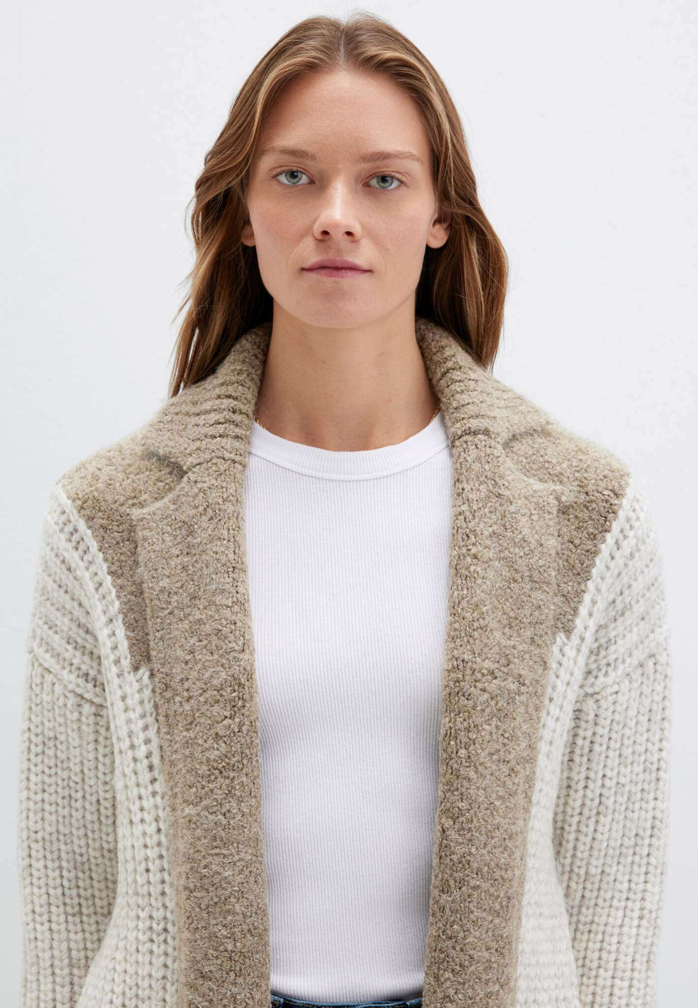 Cardigan in Silver Sage Stripe Cardigans Mavi