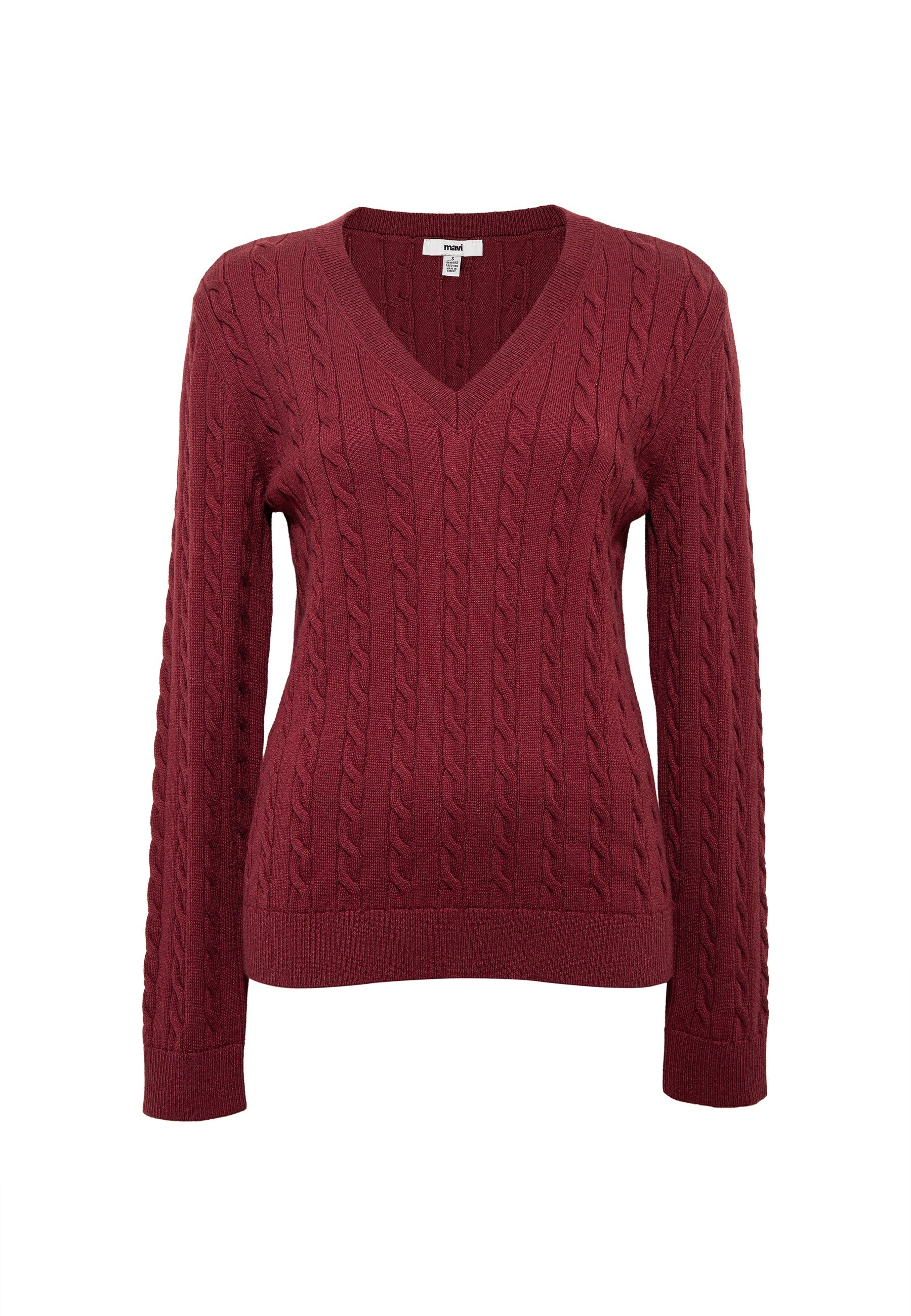 V-neck sweater in cordovan sweater Mavi