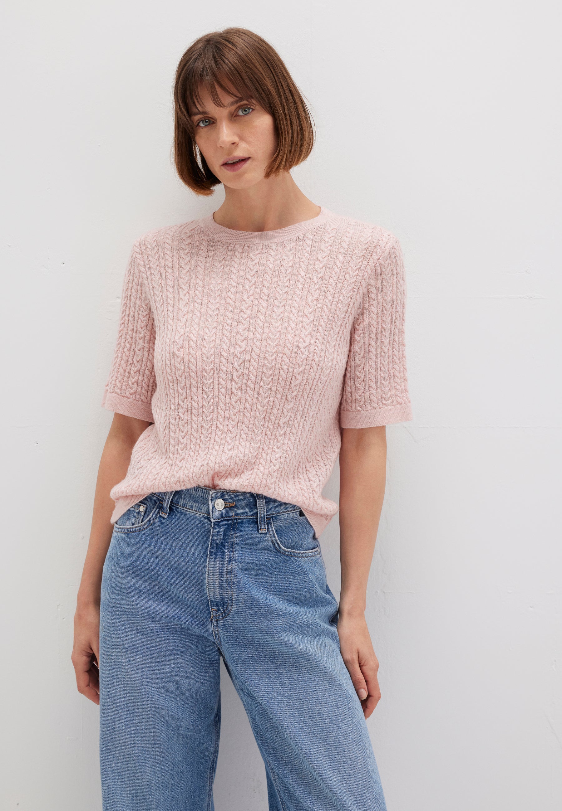 Short Sleeve Tricot in Lotus Melange Sweater Mavi