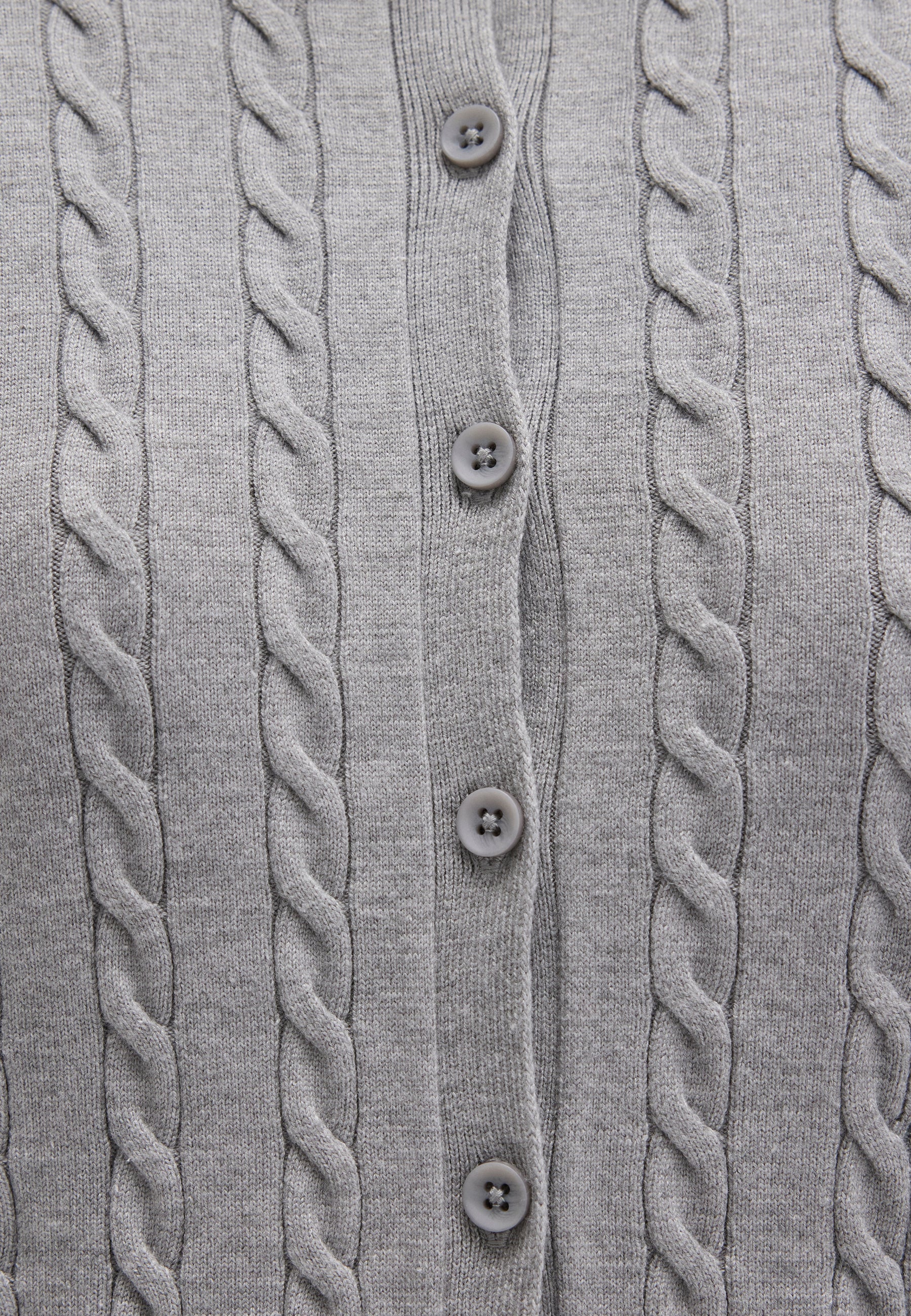 Button Short Cardigan in Mid Grey Melange Cardigans Mavi