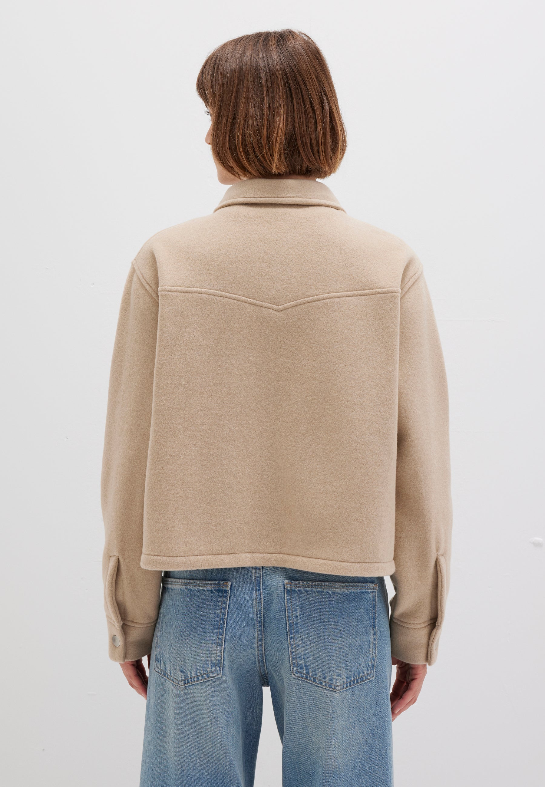 Button sweatshirt in Cobblestone Melange Jackets Mavi