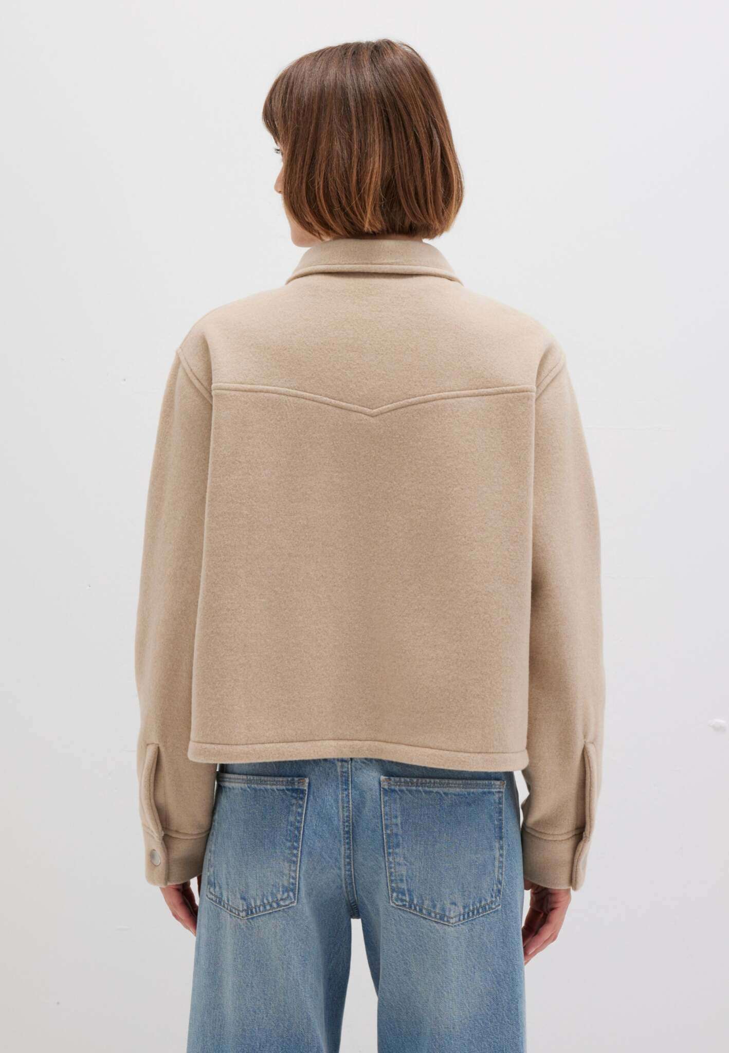 Button sweatshirt in Cobblestone Melange Jackets Mavi